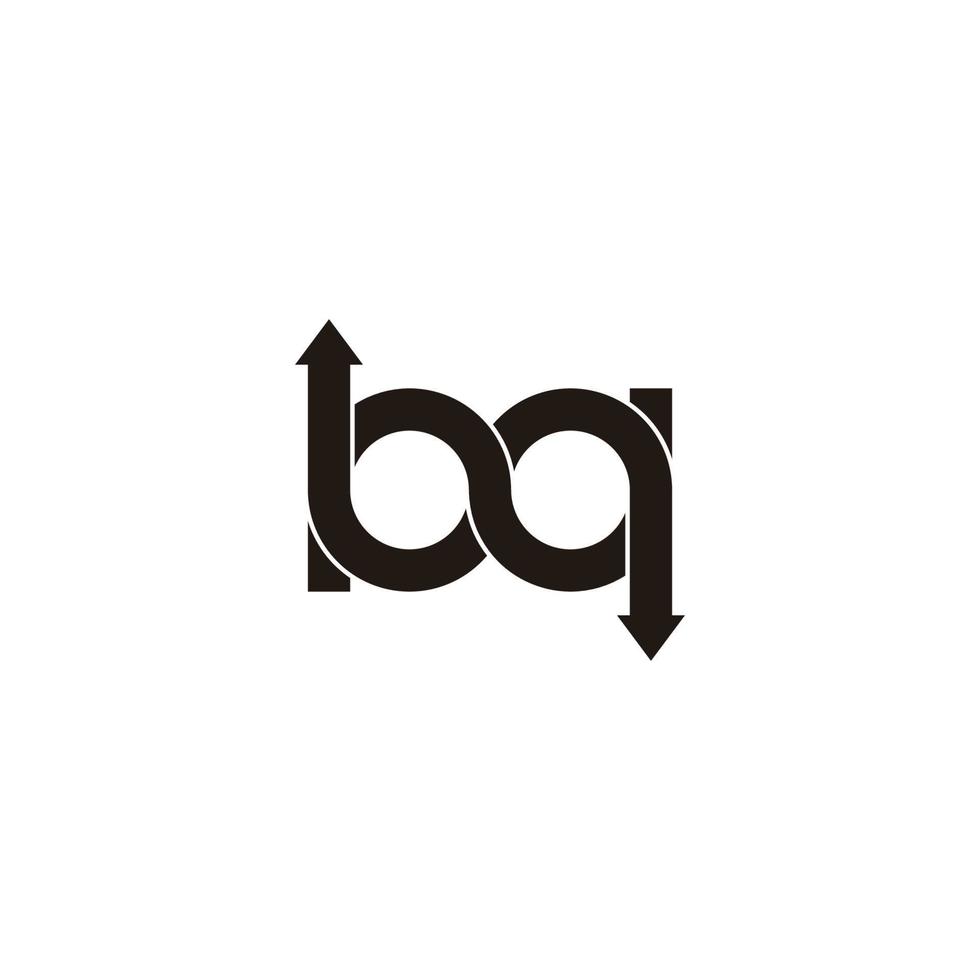 letra bq setas opostas vetor de logotipo de linha infinita