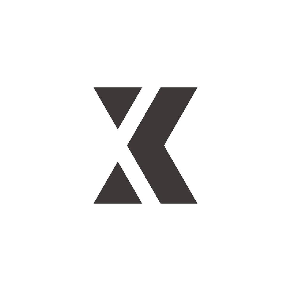 vetor de logotipo de triângulos geométricos de letra abstrata xk