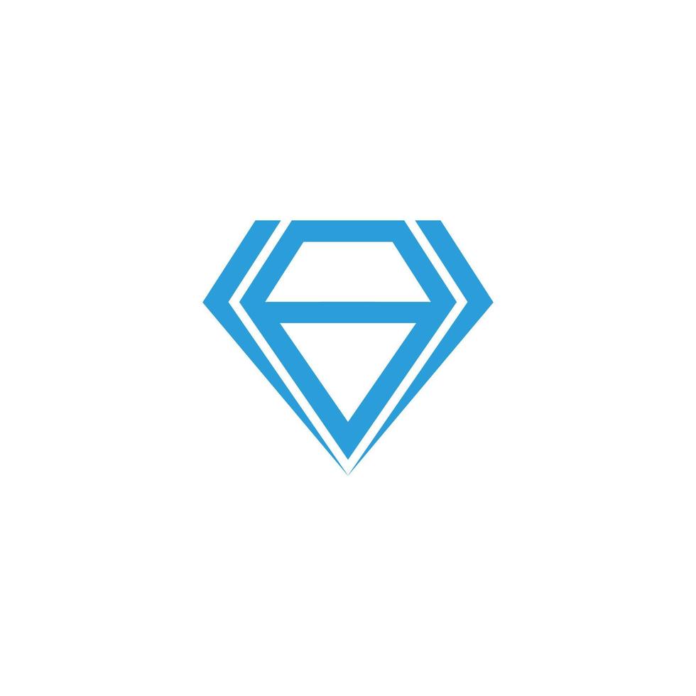 vetor de símbolo de desenho geométrico de diamante azul abstrato