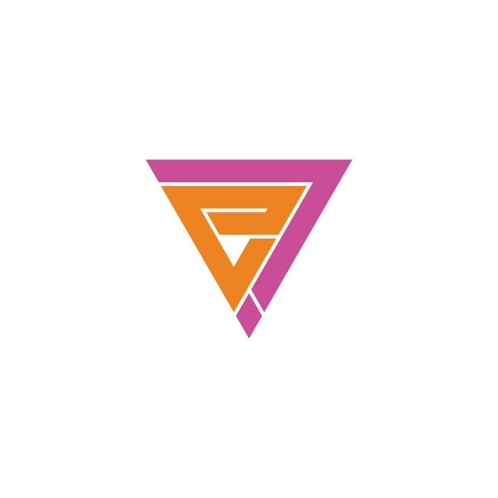 letras abstratas e triângulo linha seta geométrica logotipo vetor