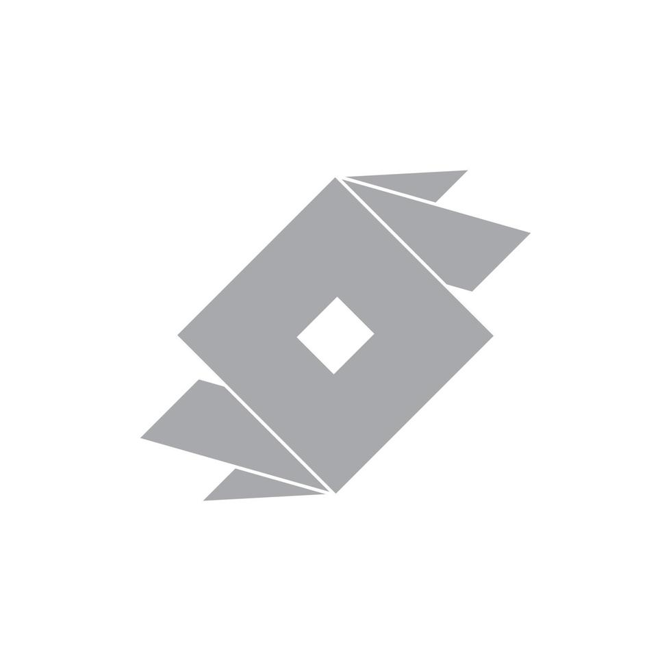 vetor de logotipo símbolo quadrado geométrico de forma de papel 3d