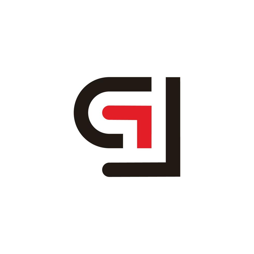 letra gl seta para cima vetor de logotipo de símbolo de linha geométrica