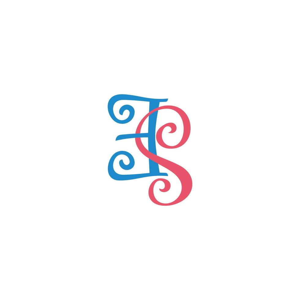 letra es curvas espiral sobreposição de vetor de logotipo colorido vinculado