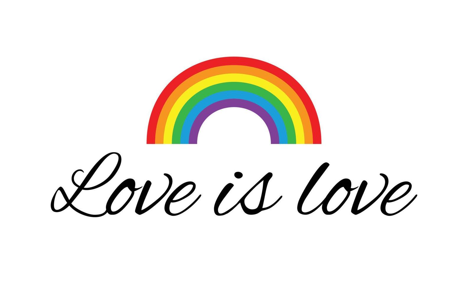 vector bandeira de arco-íris lgbt com amor é letras de amor