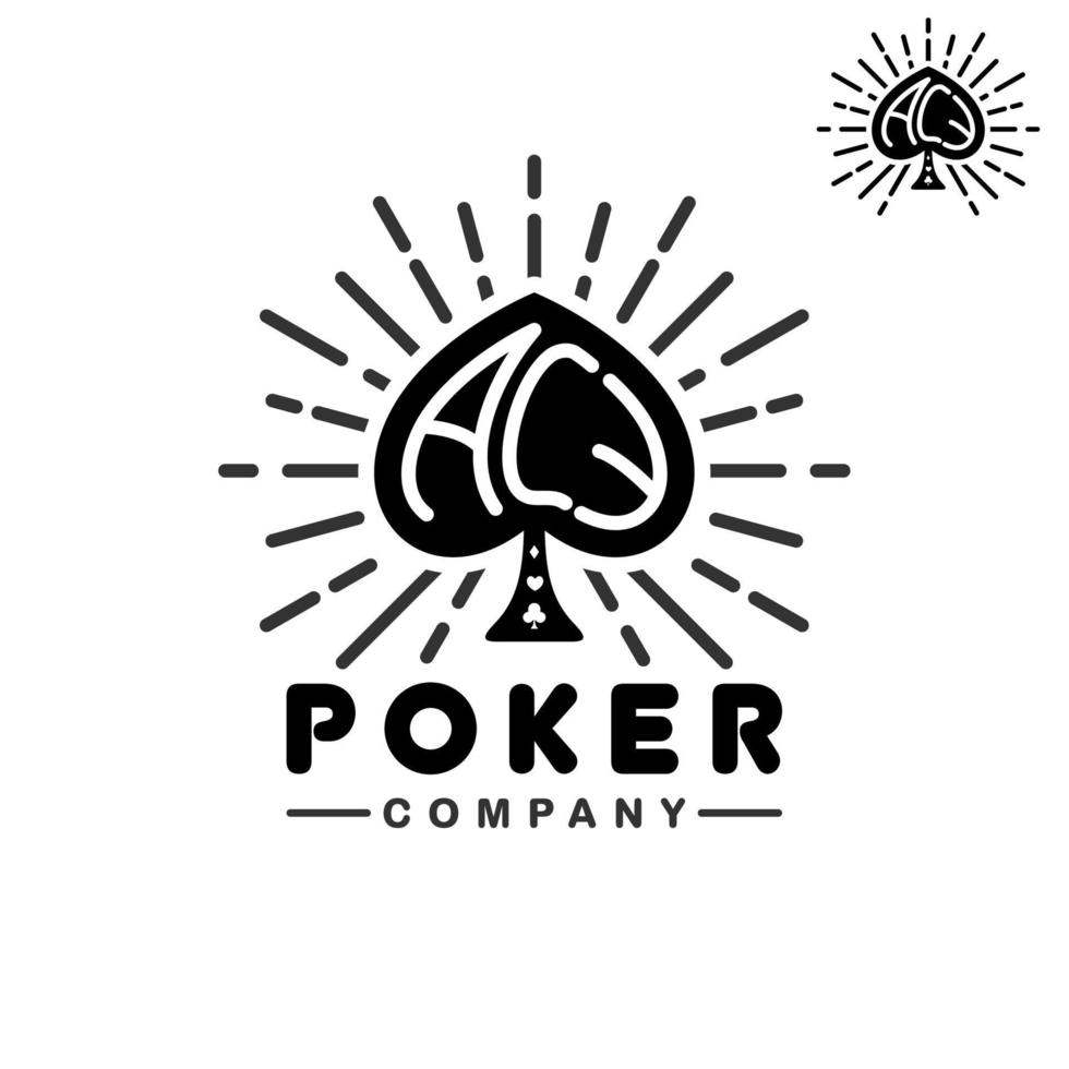 pôquer ace flush para cassino ou logotipo da empresa de jogos de azar vetor