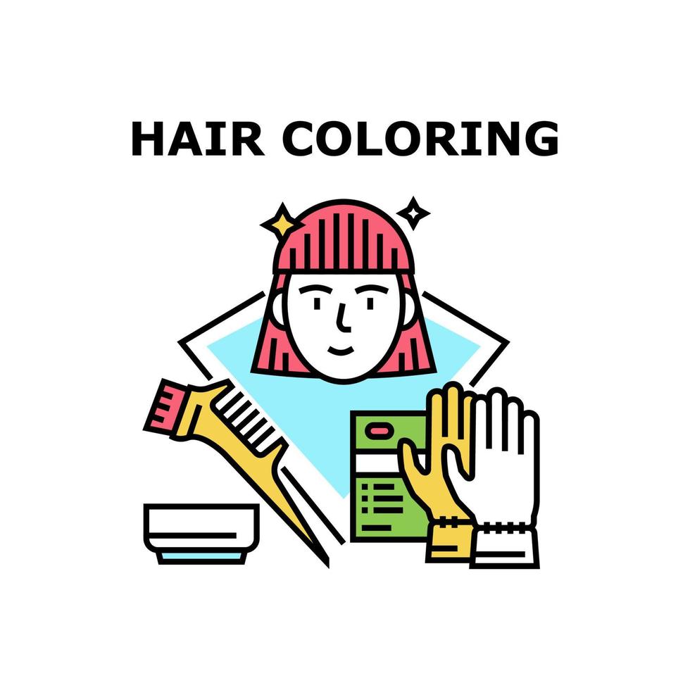 ilustração de cor de conceito de vetor de coloração de cabelo