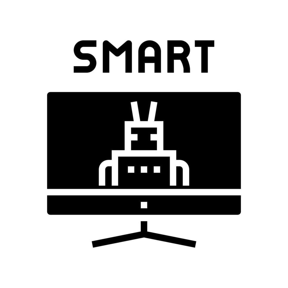 ilustração em vetor ícone de glifo de monitor inteligente