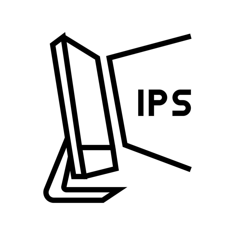 ilustração vetorial de ícone de linha de exibição de computador ips vetor