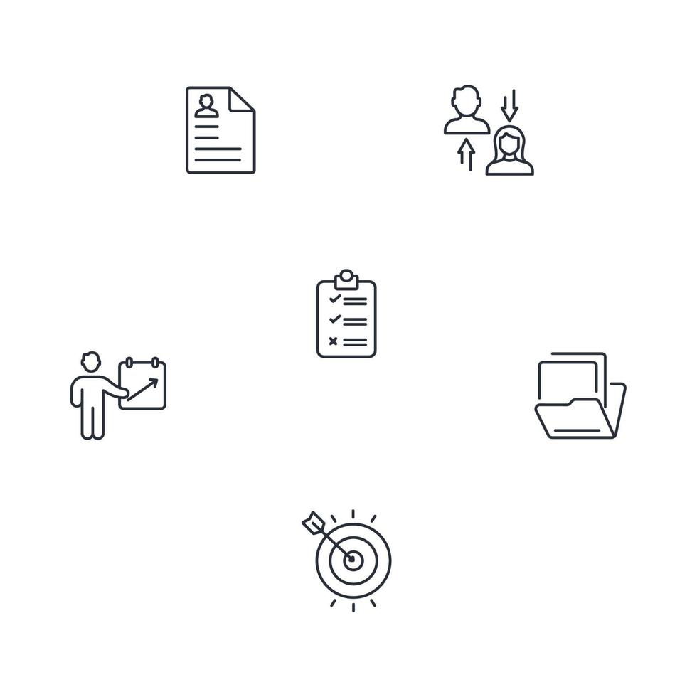 conjunto de ícones de carreira. elementos do vetor de símbolo de pacote de carreira para web infográfico