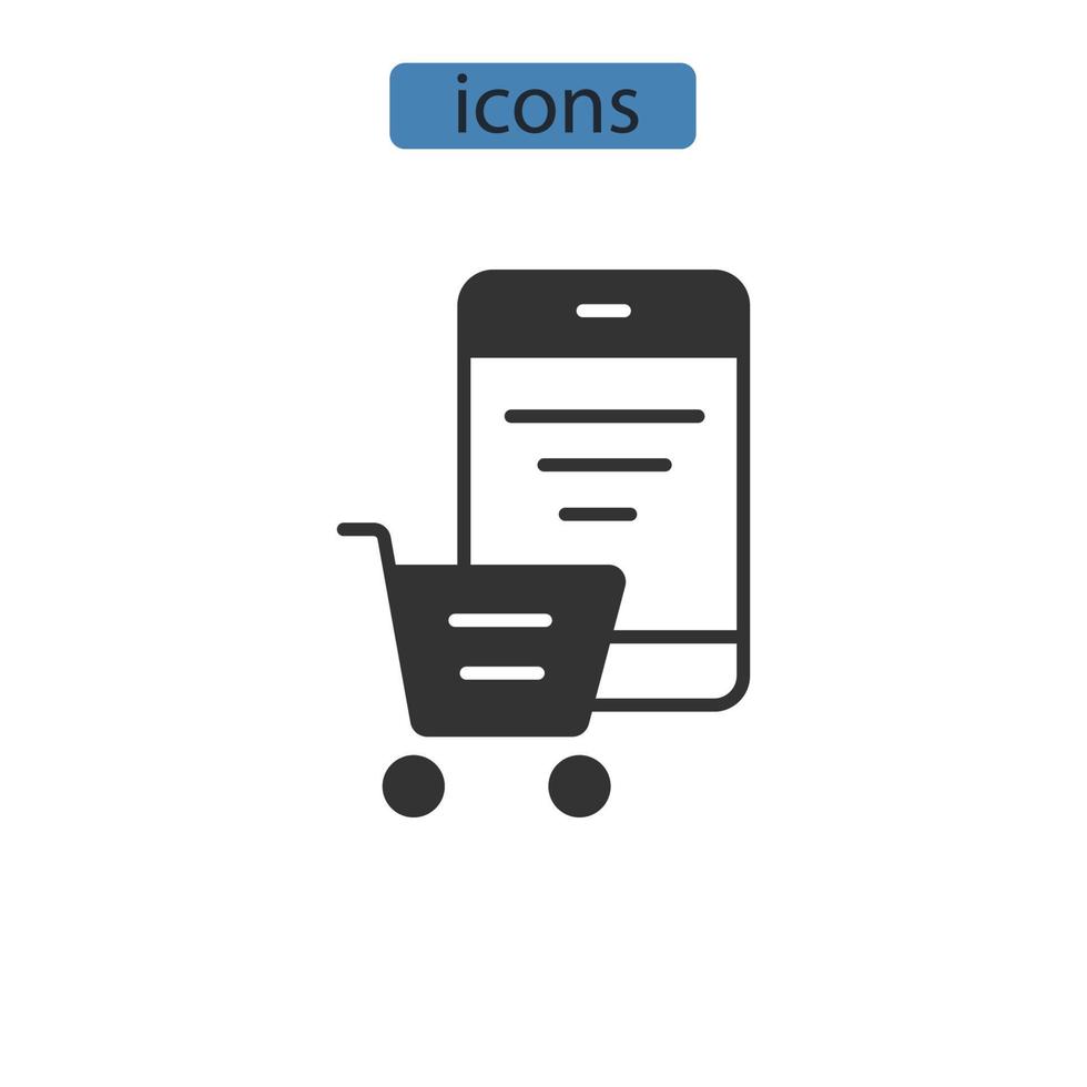 ícones de comércio eletrônico simbolizam elementos vetoriais para web infográfico vetor