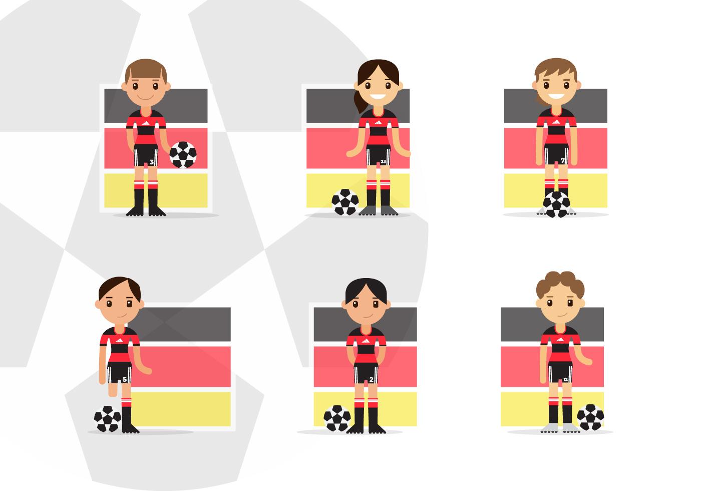 Pack de jogadores de personagens de futebol alemão ...