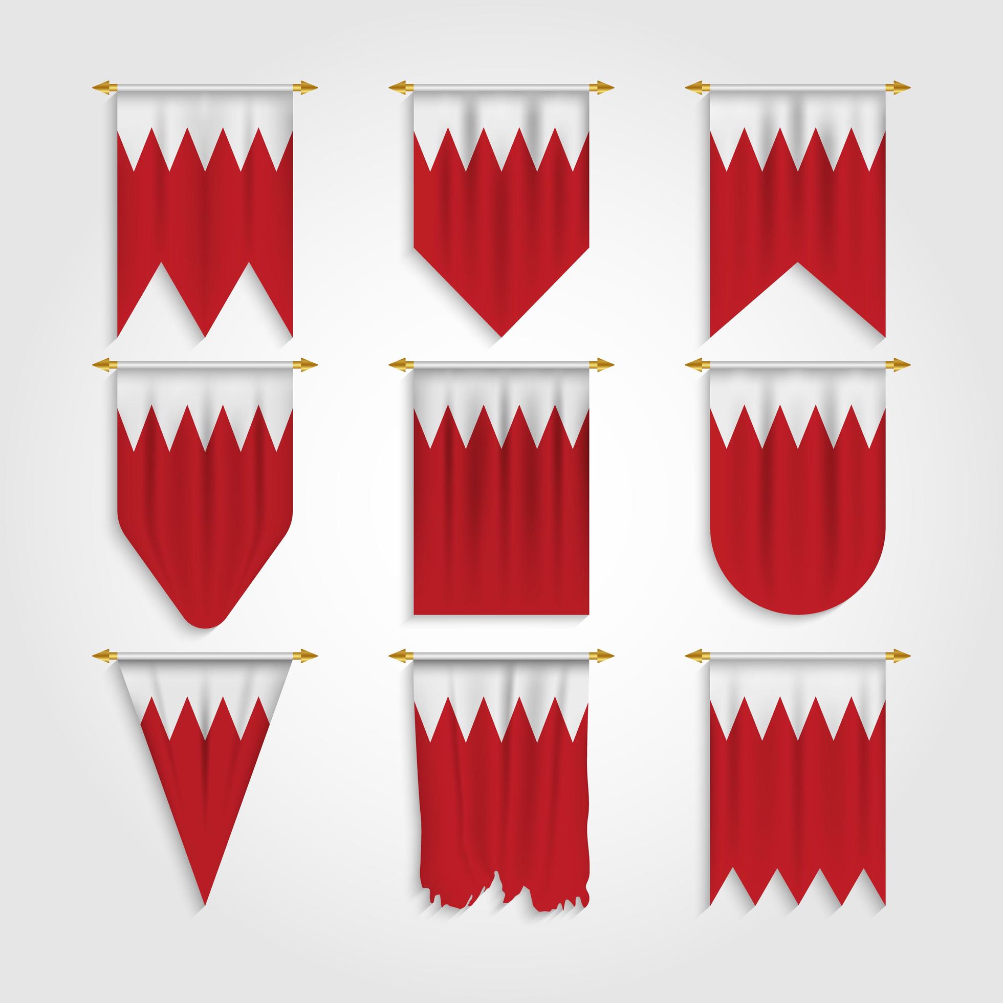 bandeira do Bahrein em diferentes formas, bandeira do Bahrein em várias formas vetor