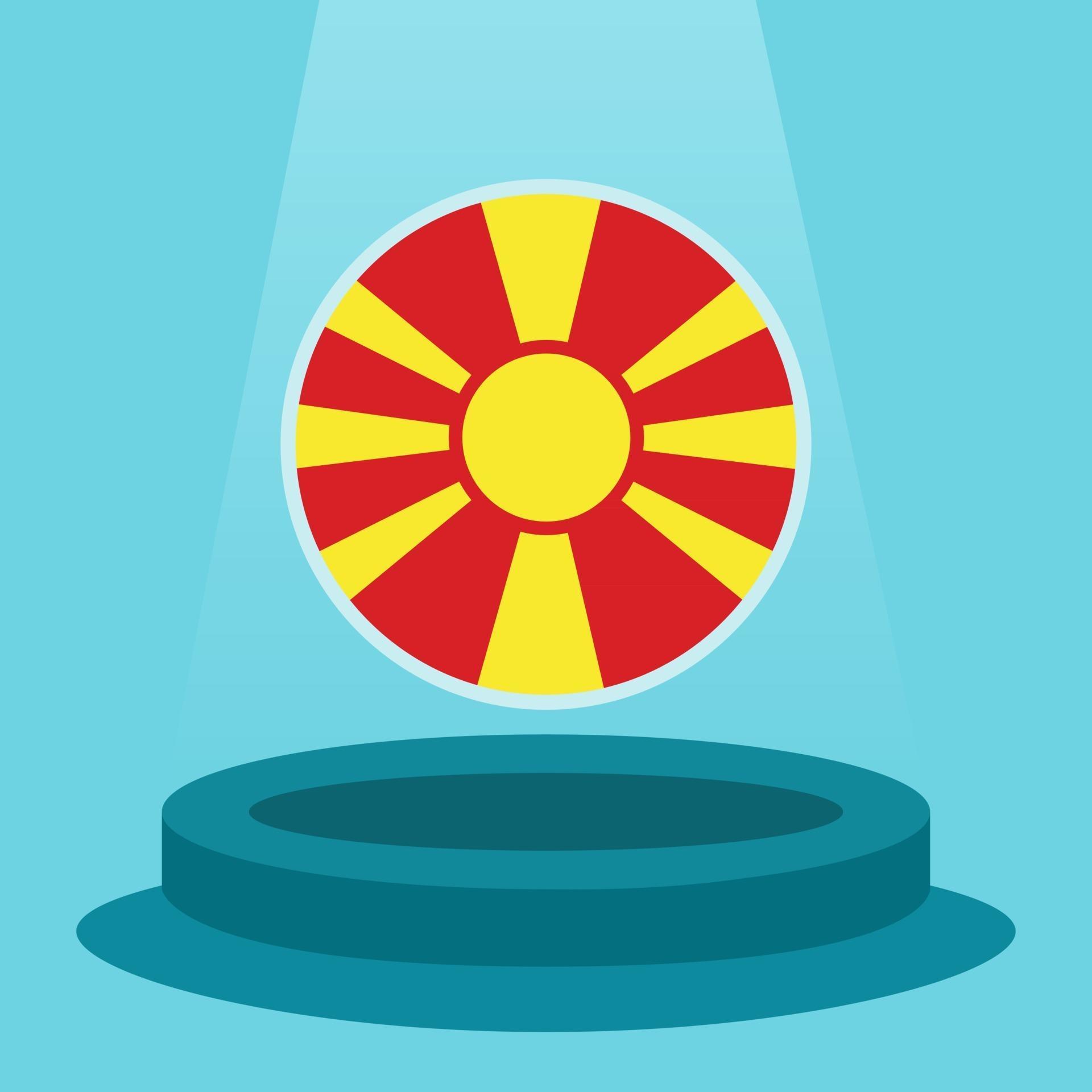 bandeira da Macedônia no pódio. estilo de design plano minimalista simples. pronto para usar para o evento de futebol etc. vetor