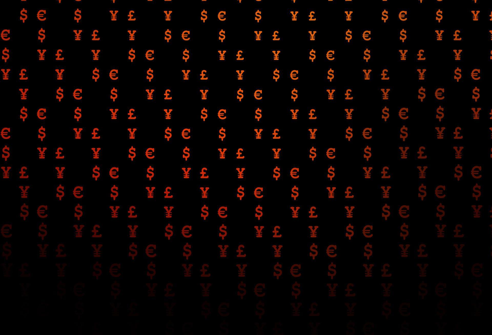 layout de vetor laranja escuro com símbolos bancários.