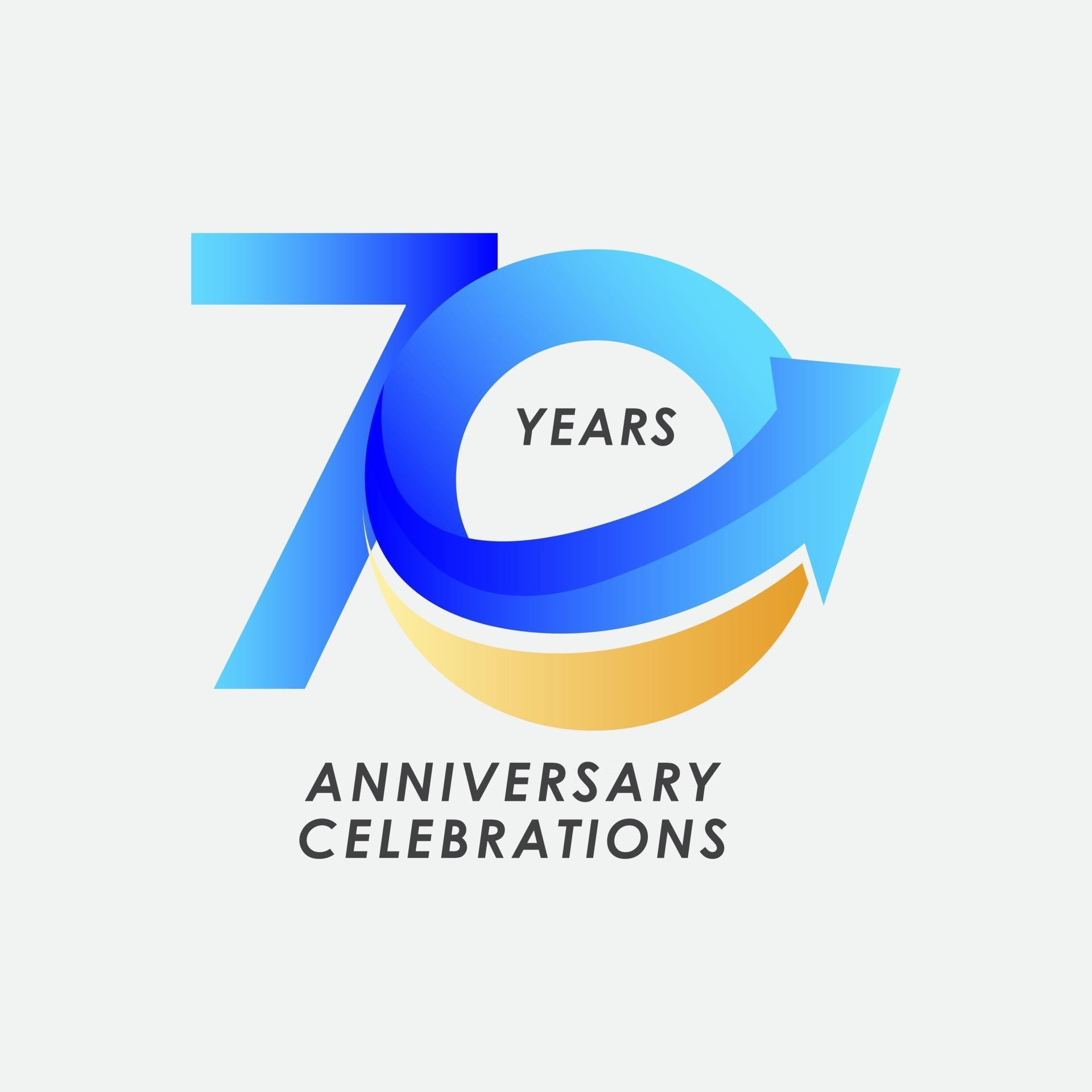 Ilustração de design de modelo de vetor de número de celebração de aniversário de 70 anos