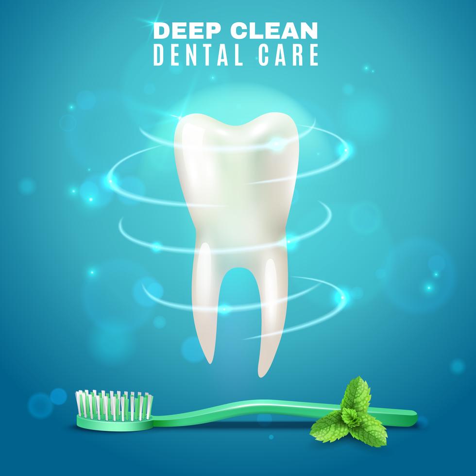 Poster do fundo dos cuidados dentários da limpeza profunda vetor