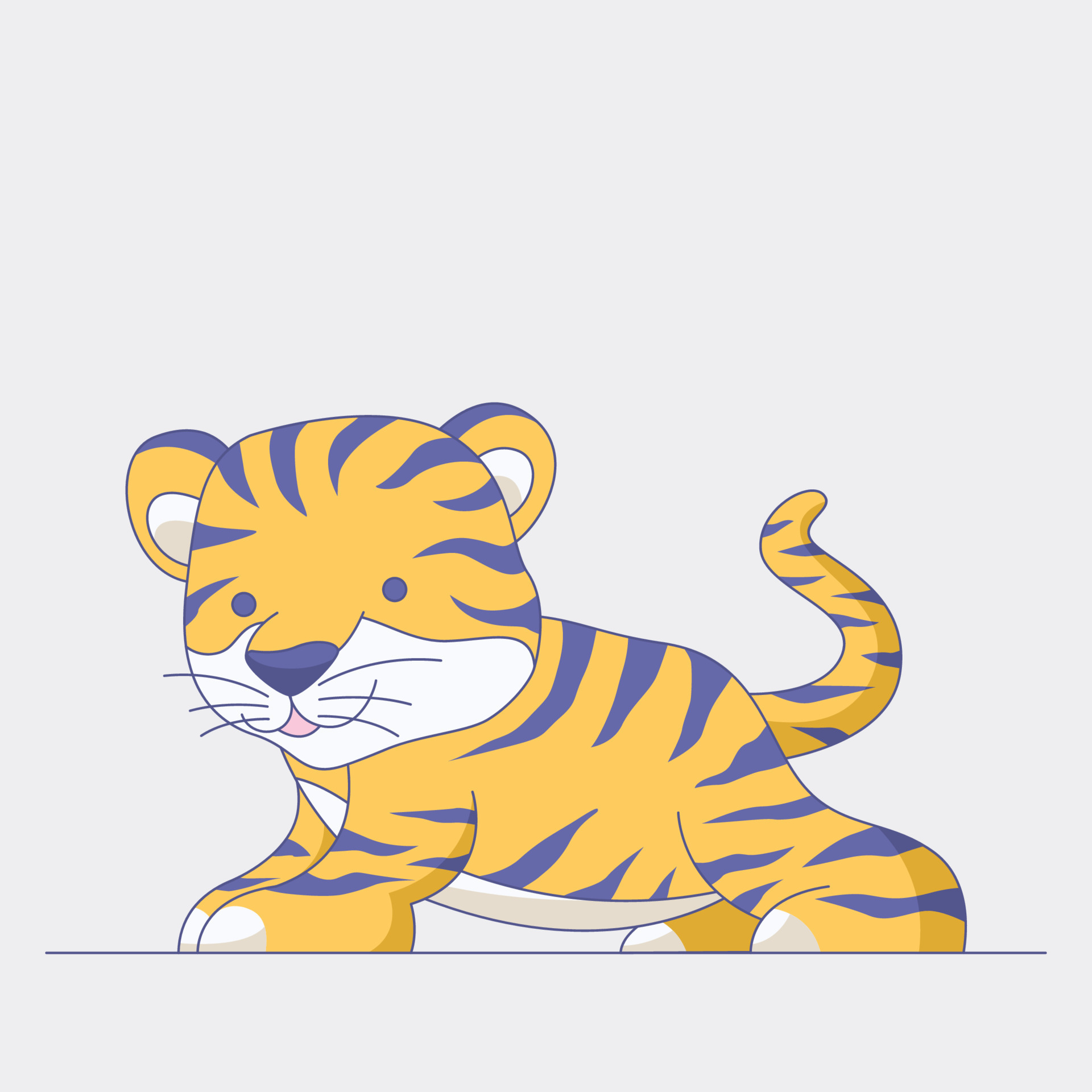 jogo de personagem de filhote de tigre fofo e saudação 14320070 Vetor no  Vecteezy