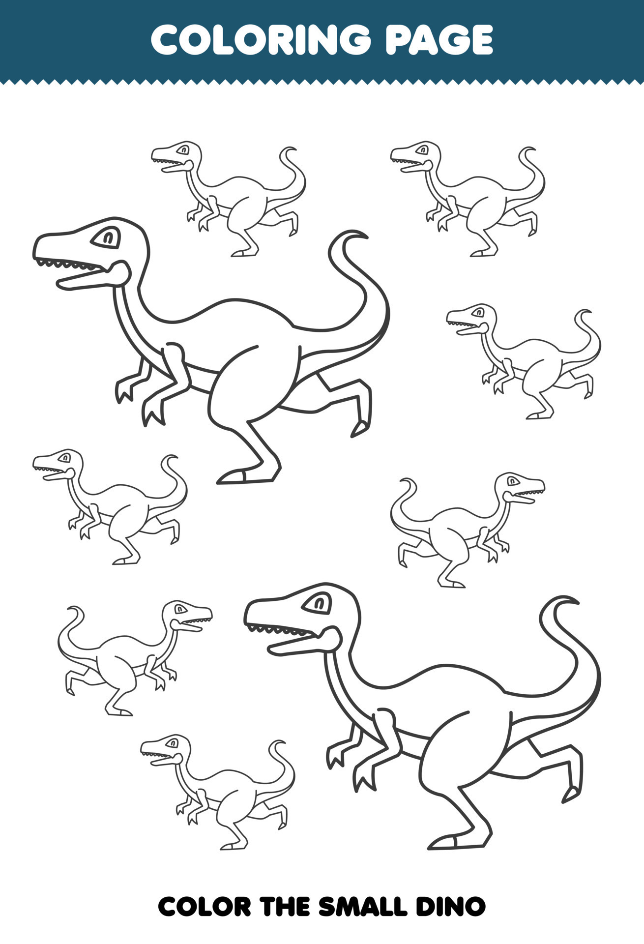 Vetores de Jogo Da Coloração Das Crianças Com Dinossauros Colorir