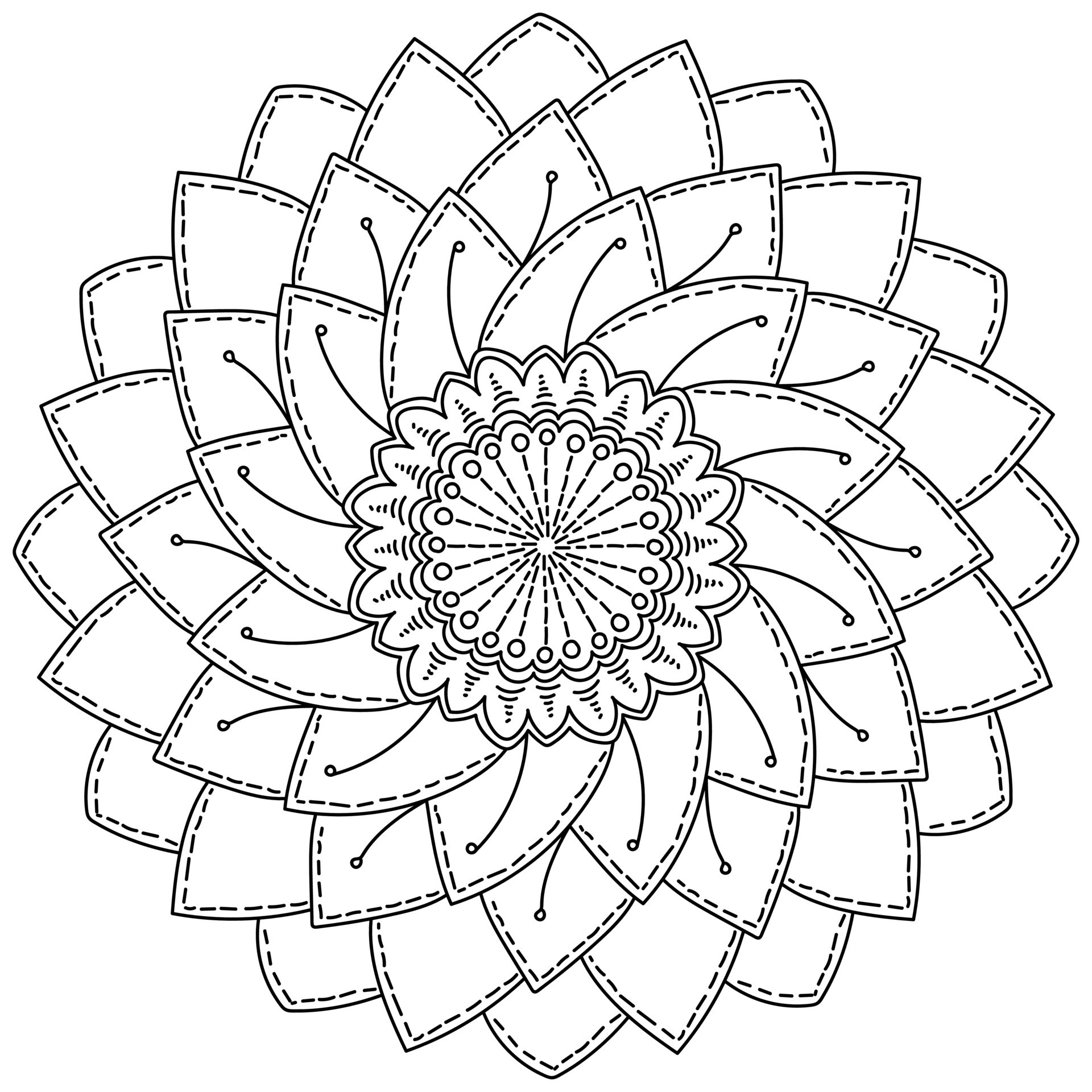 Desenho de Mandala flor natural para Colorir - Colorir.com