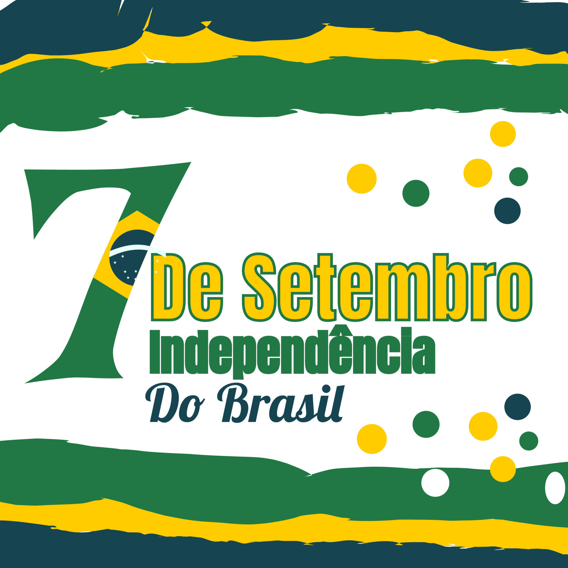 de independencia do brasil 7 de setembro dia da independencia do brasil.  modelo de independência do brasil com decoração de fita e bandeira para  nosso design de modelo. 10258521 Vetor no Vecteezy