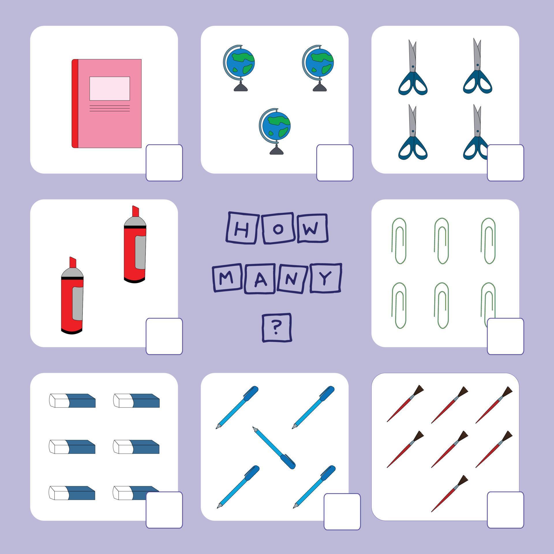 Conjunto Jogos Matemáticos Matemática Jogo Educativo Para Crianças Tarefa  Contagem vetor(es) de stock de ©ek_tim 393772670