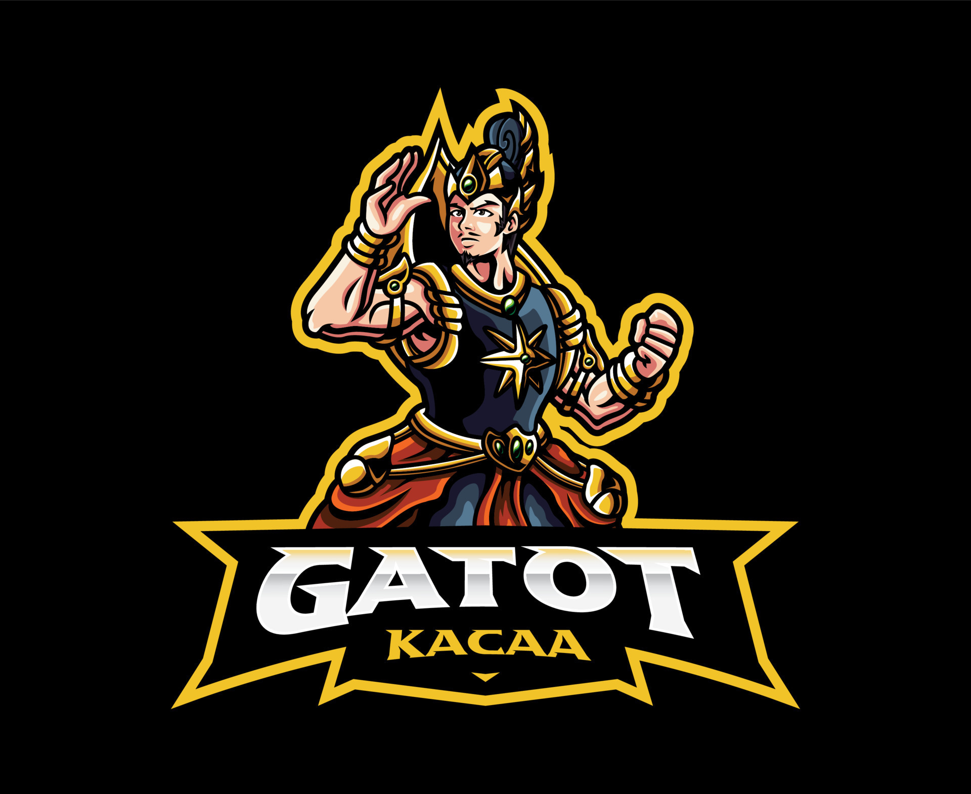 Modelo de logotipo de personagem de mascote de jogos de gato