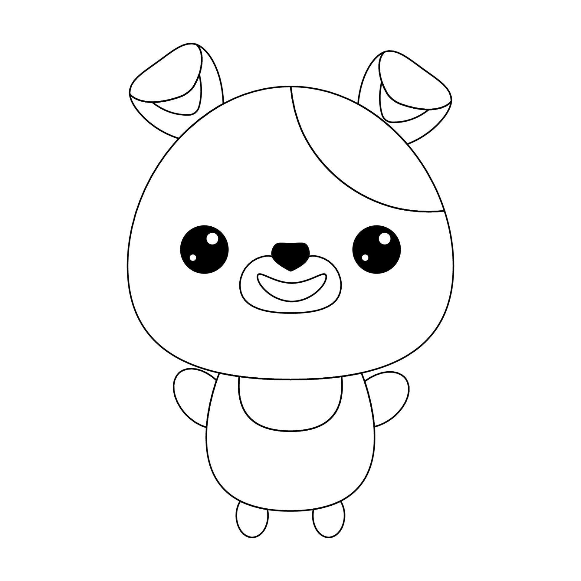 Arte de contorno para crianças, página de livro para colorir, cachorro  kawaii, páginas para colorir para crianças, estilo infantil branco completo