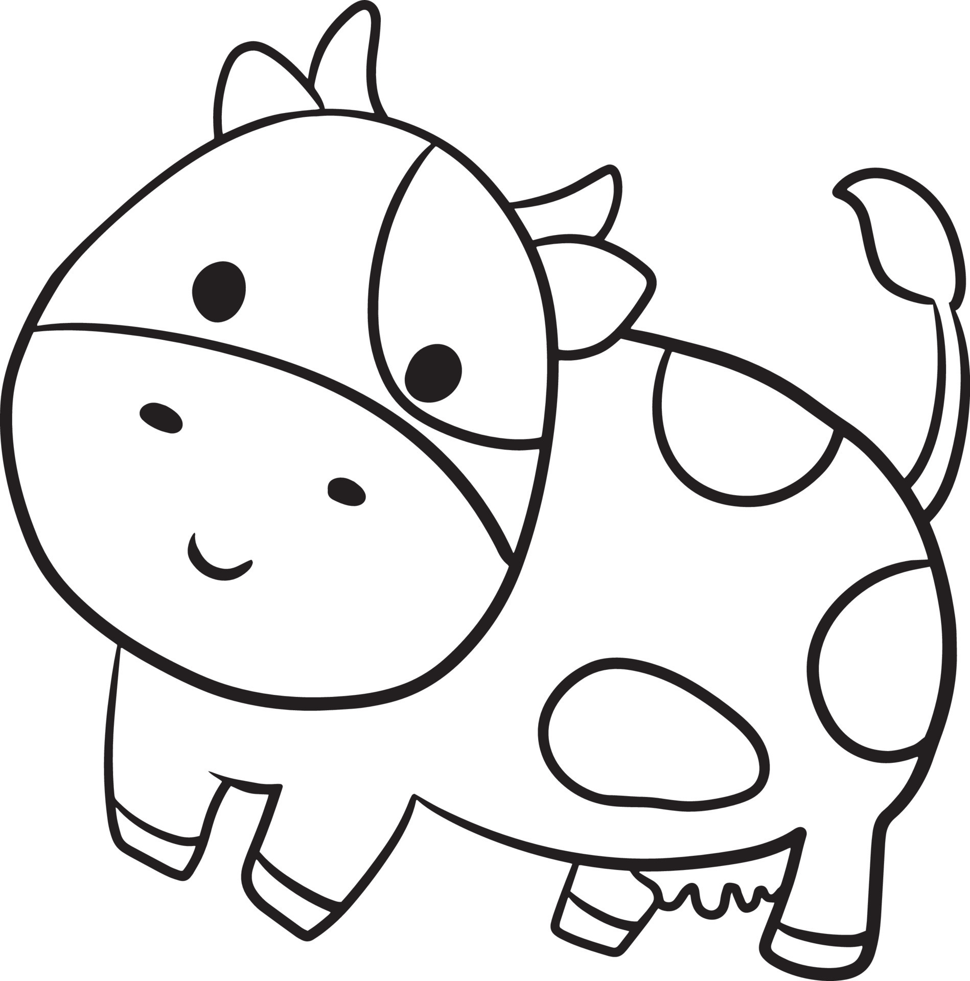 Desenhos animados bonitos da vaca do kawaii no