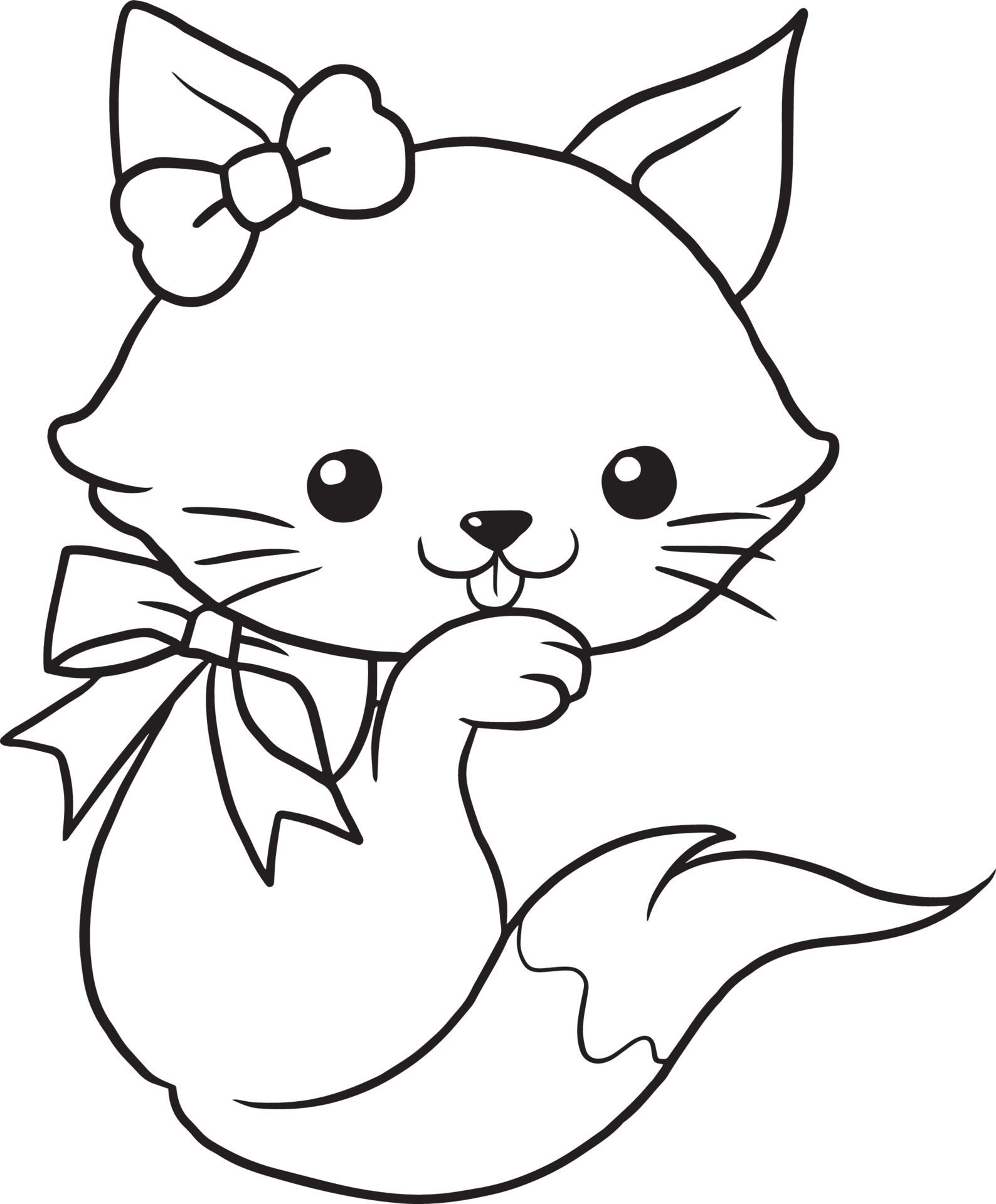 desenho de gato desenho animado kawaii anime bonito para colorir 10504579  Vetor no Vecteezy