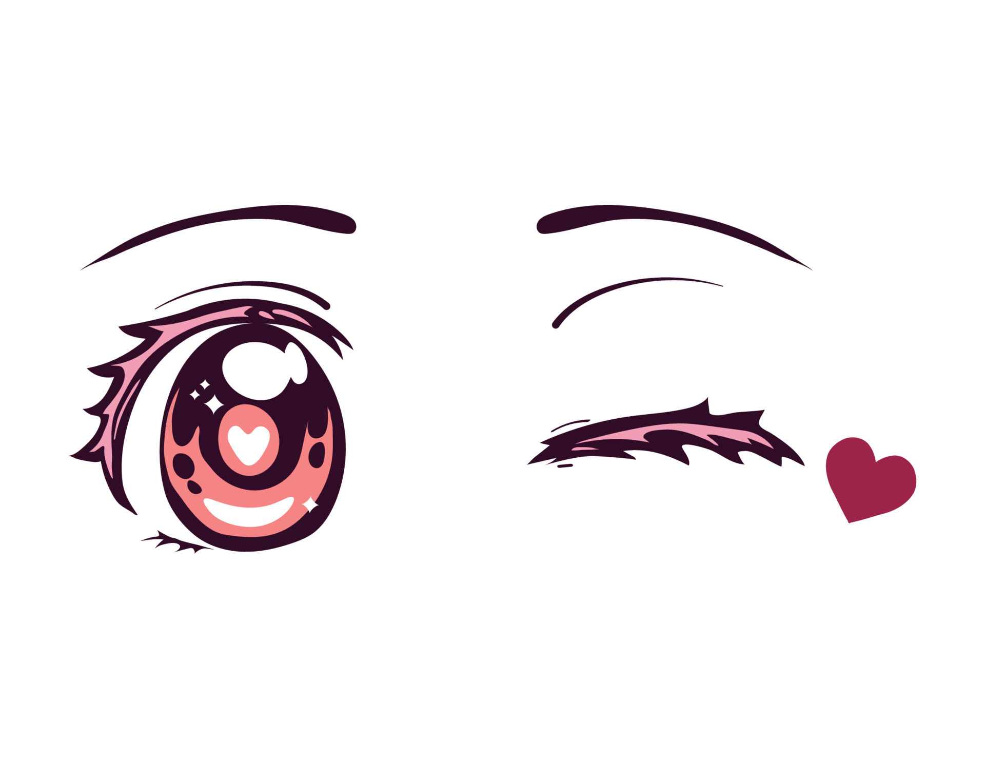 Vetores de Olhos De Anime Rosto De Anime Do Desenho Animado Com Os