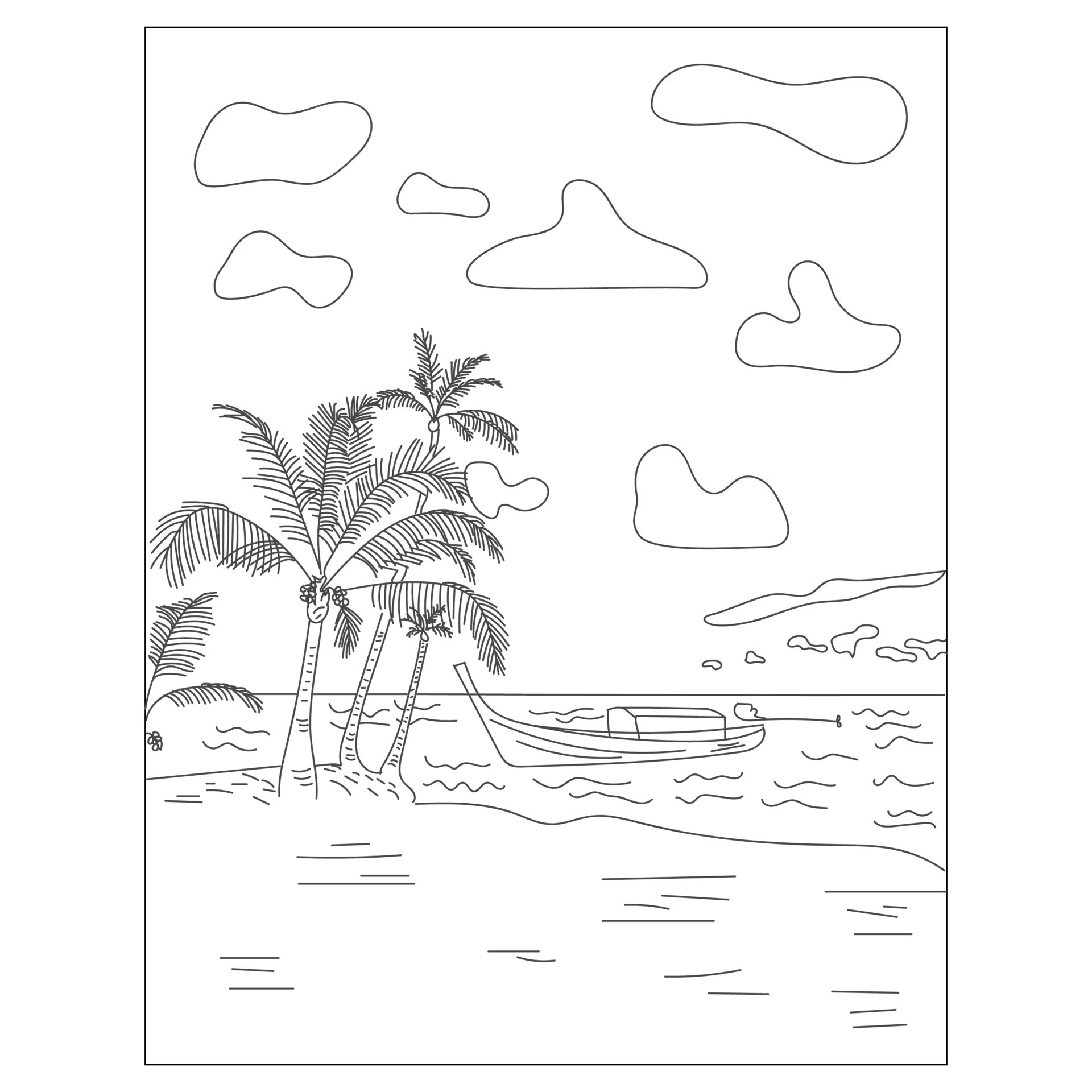 páginas para colorir e símbolos de praia de verão 10638553 Vetor no Vecteezy