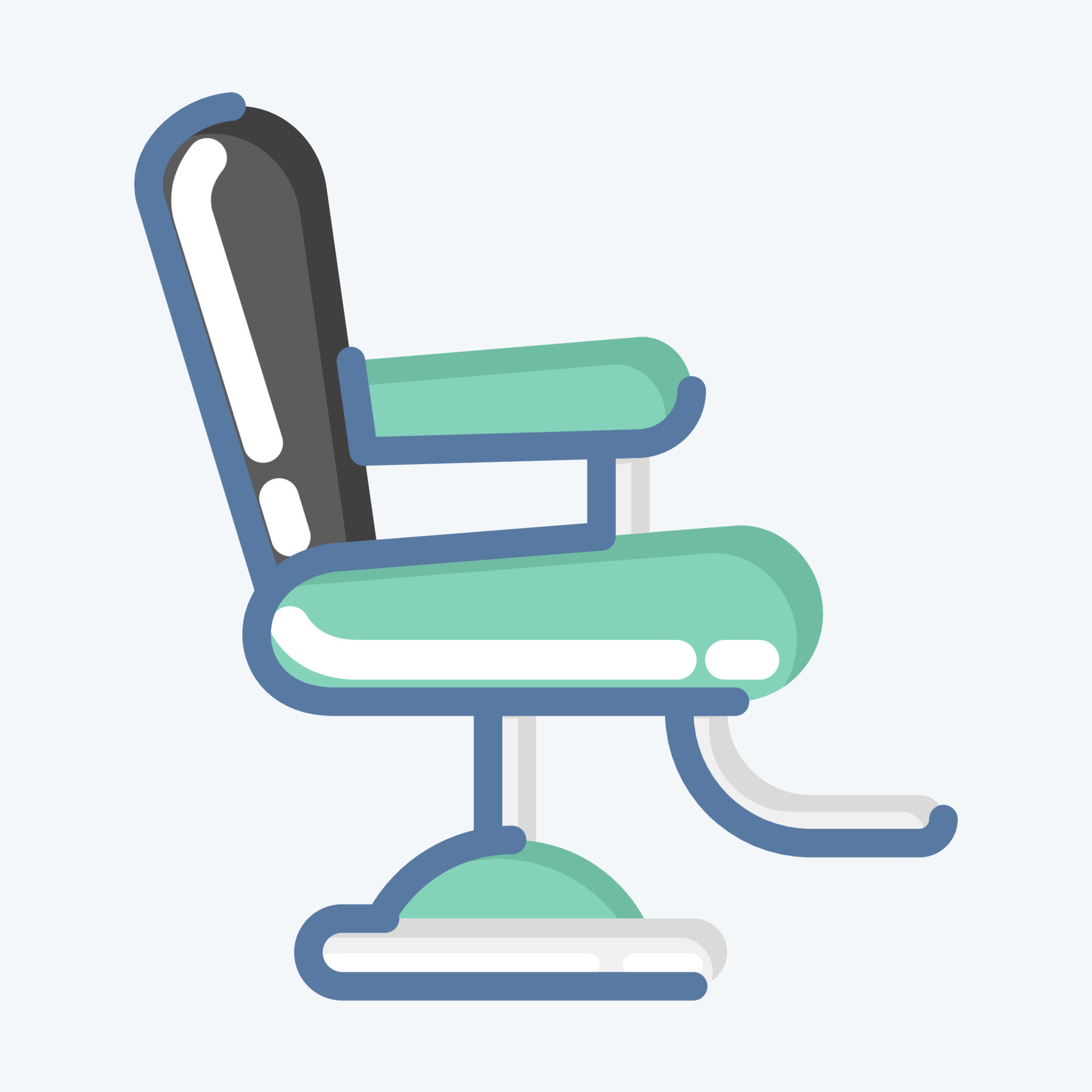 cadeira de barbeiro ícone. adequado para símbolo de barbearia