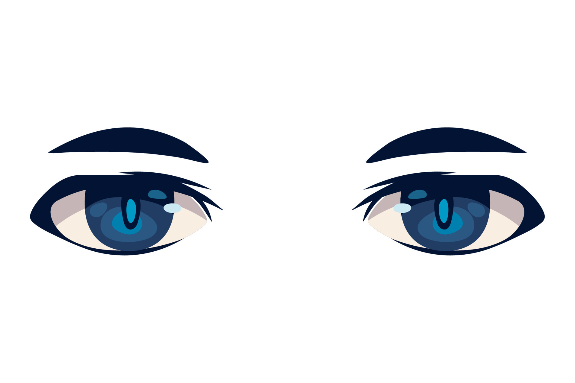 conjunto de personagem de desenho animado de olhos azuis, anime em ângulos  diferentes. ilustração em vetor de olhos femininos, de bebê isolados no  fundo branco. 4609838 Vetor no Vecteezy