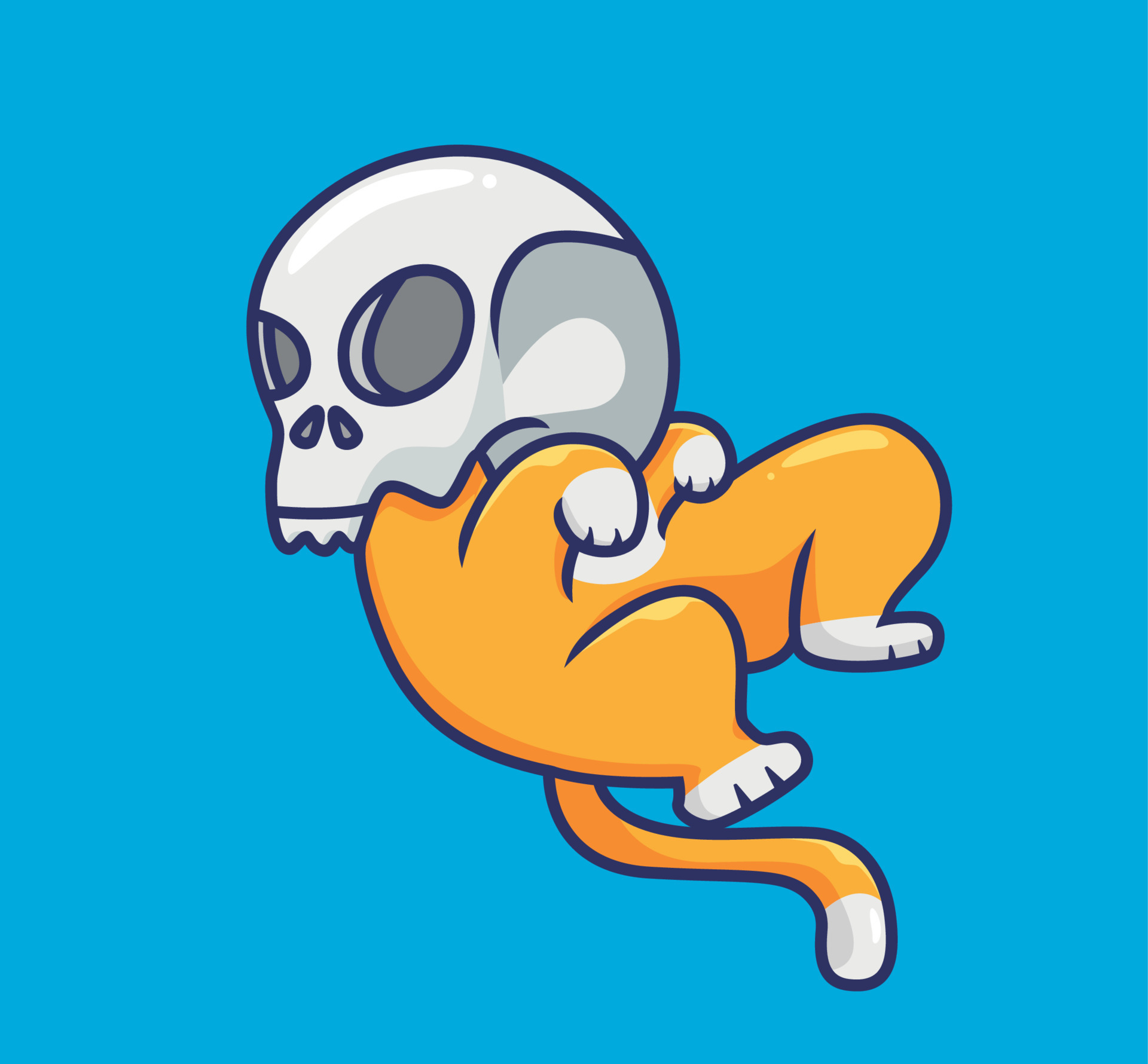Logotipo de desenho animado de gato de Halloween