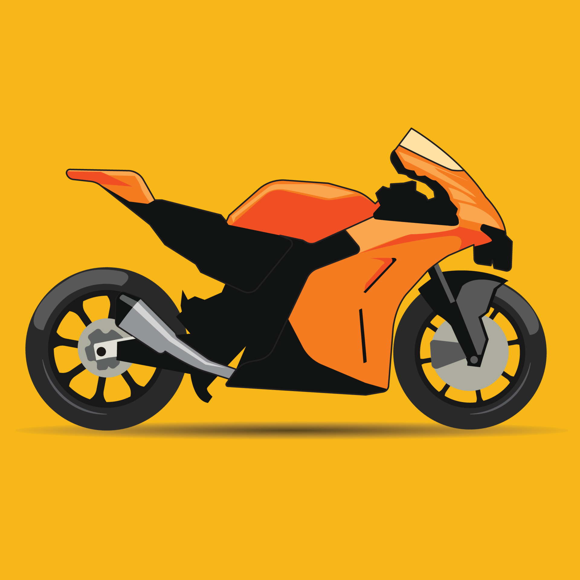 Orange Motocicleta Laranja Ilustração Da Motocicleta Ilustração De