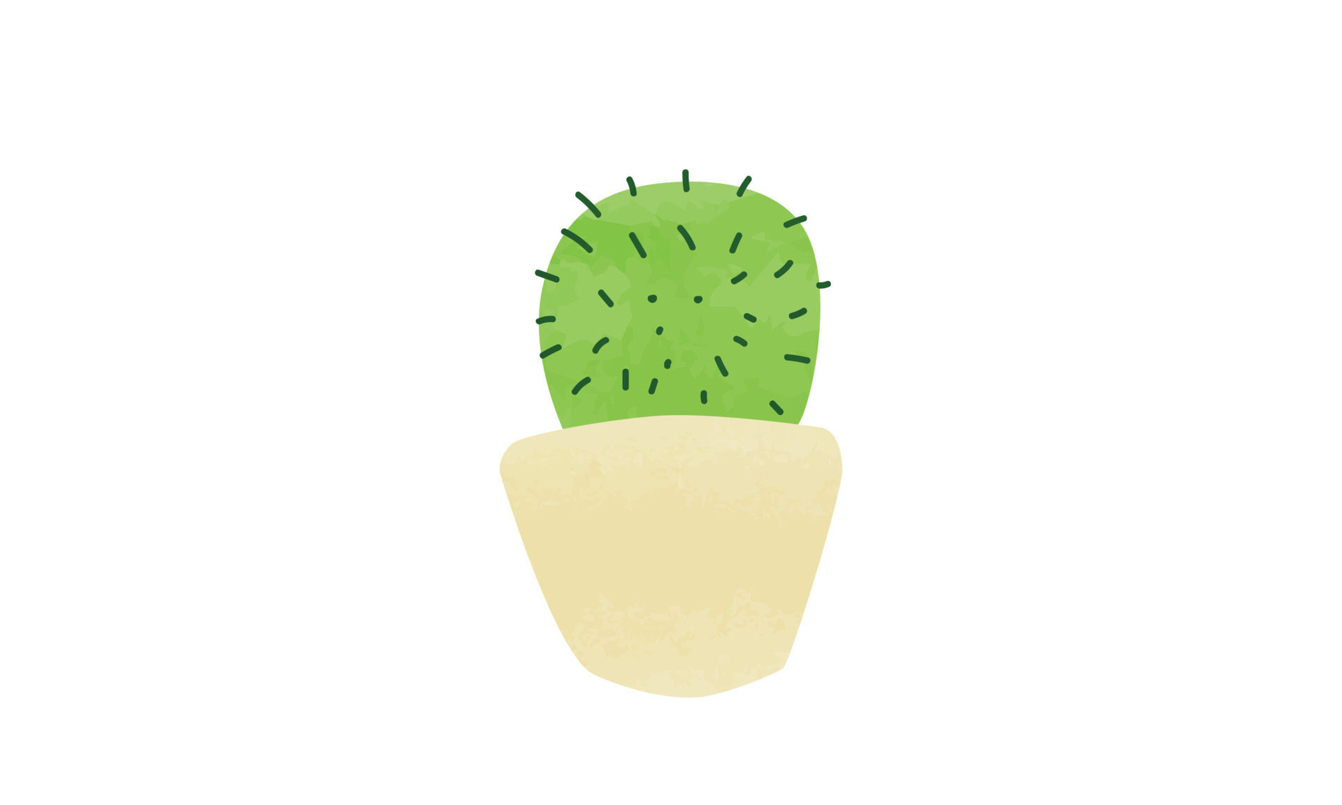 pequeno clipart de cacto. mini cacto bonito na ilustração em vetor estilo  aquarela vaso de flores bege isolado no branco. mini cacto no estilo doodle  desenhado à mão dos desenhos animados de