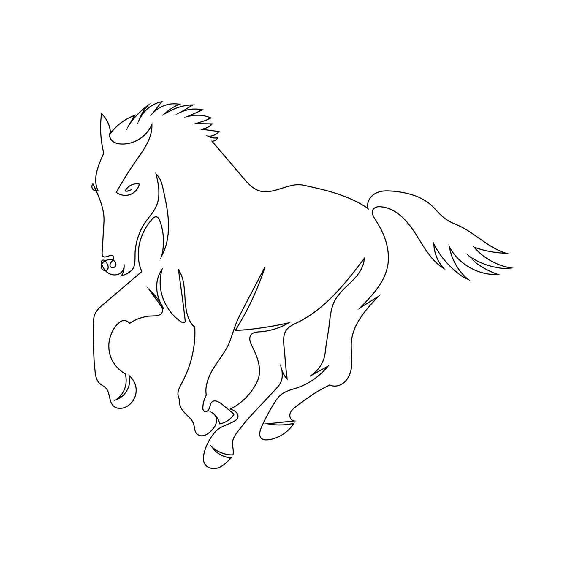 um desenho de linha contínuo do boneco cavalo de madeira clássico