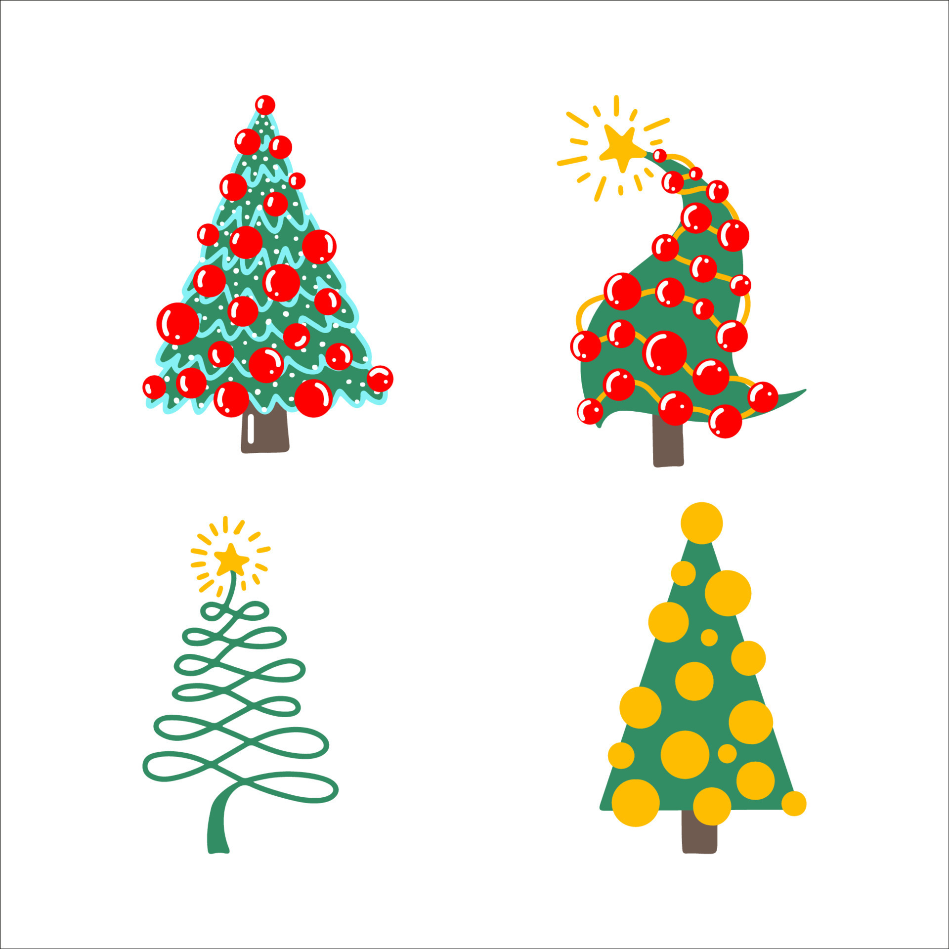 Conjunto De Bonito E Simples Mão Desenhada Elementos De Natal, Incluindo  Árvores, Flocos De Neve, Bolas E Assim Por Diante Royalty Free SVG,  Cliparts, Vetores, e Ilustrações Stock. Image 109798853