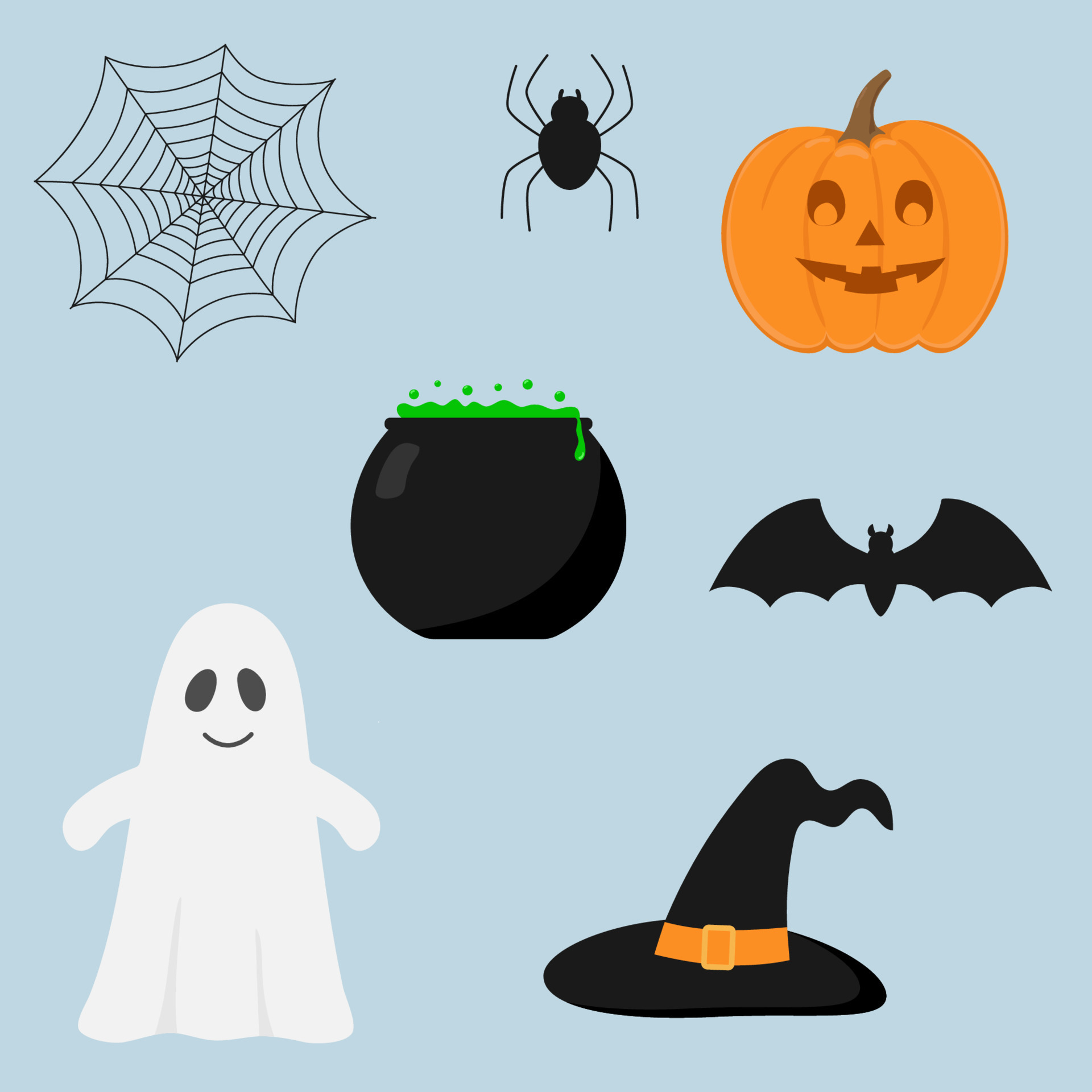 Bruxas, Abóboras, morcegos, fantasmas, aranhas e muitos outras figuras  simbólicas a…