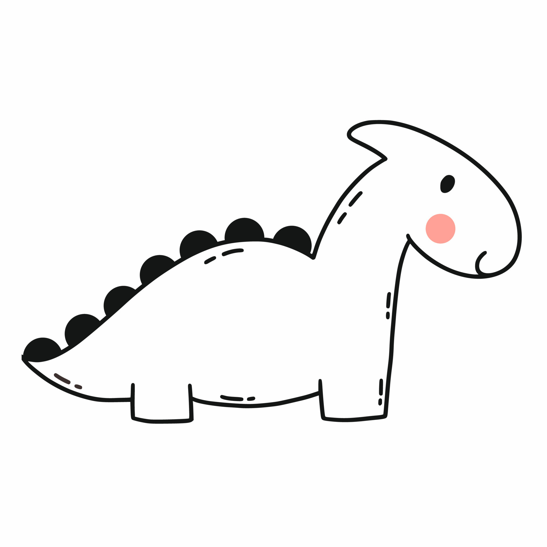 dinossauro fofo. ilustração vetorial doodle. dinossauro em fundo