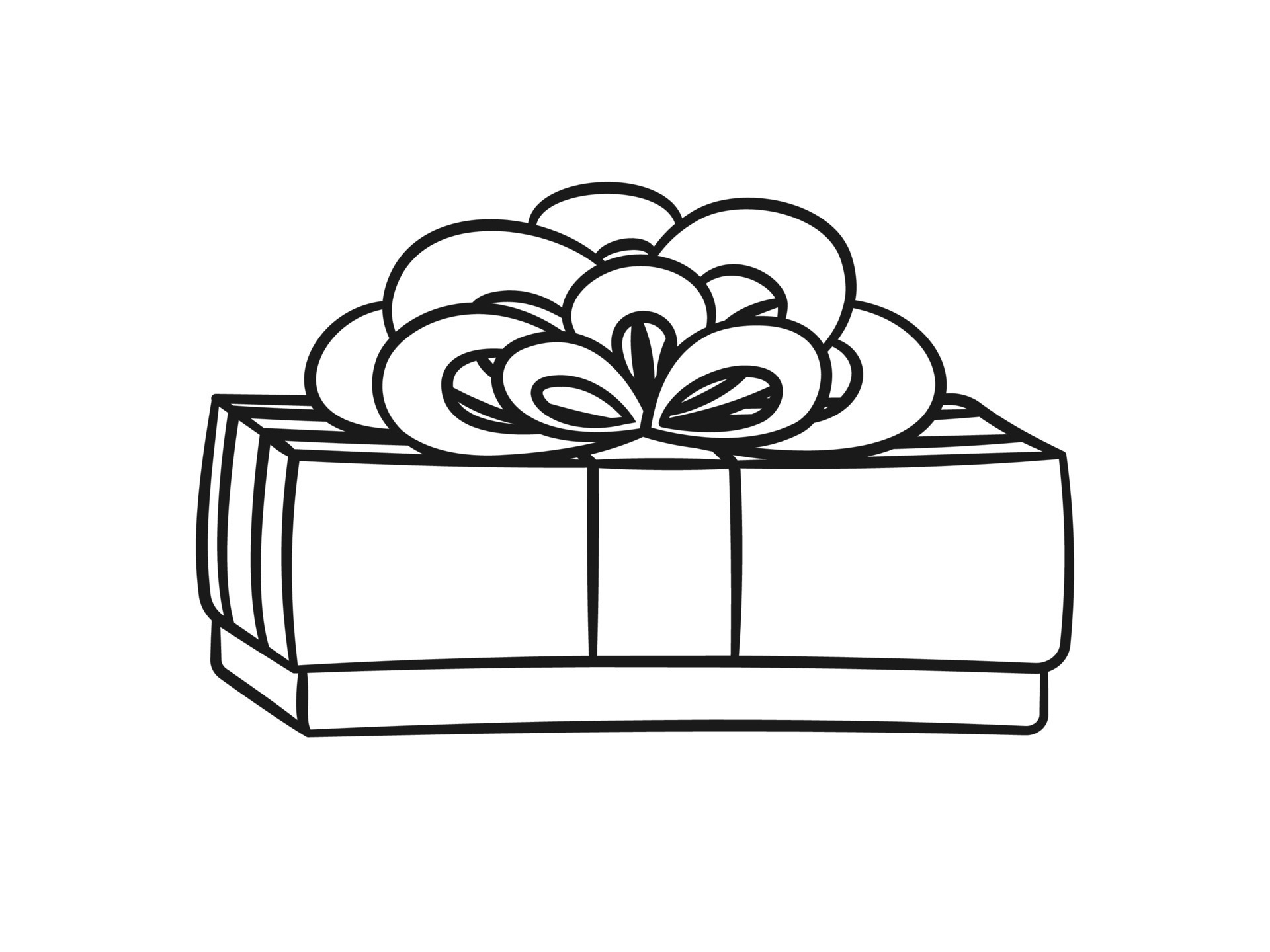 caixa de presente com desenho de arco. esboço de ilustração de presente de  natal ou aniversário. planilha de atividade imprimível de página de livro  para colorir para crianças. 11481093 Vetor no Vecteezy
