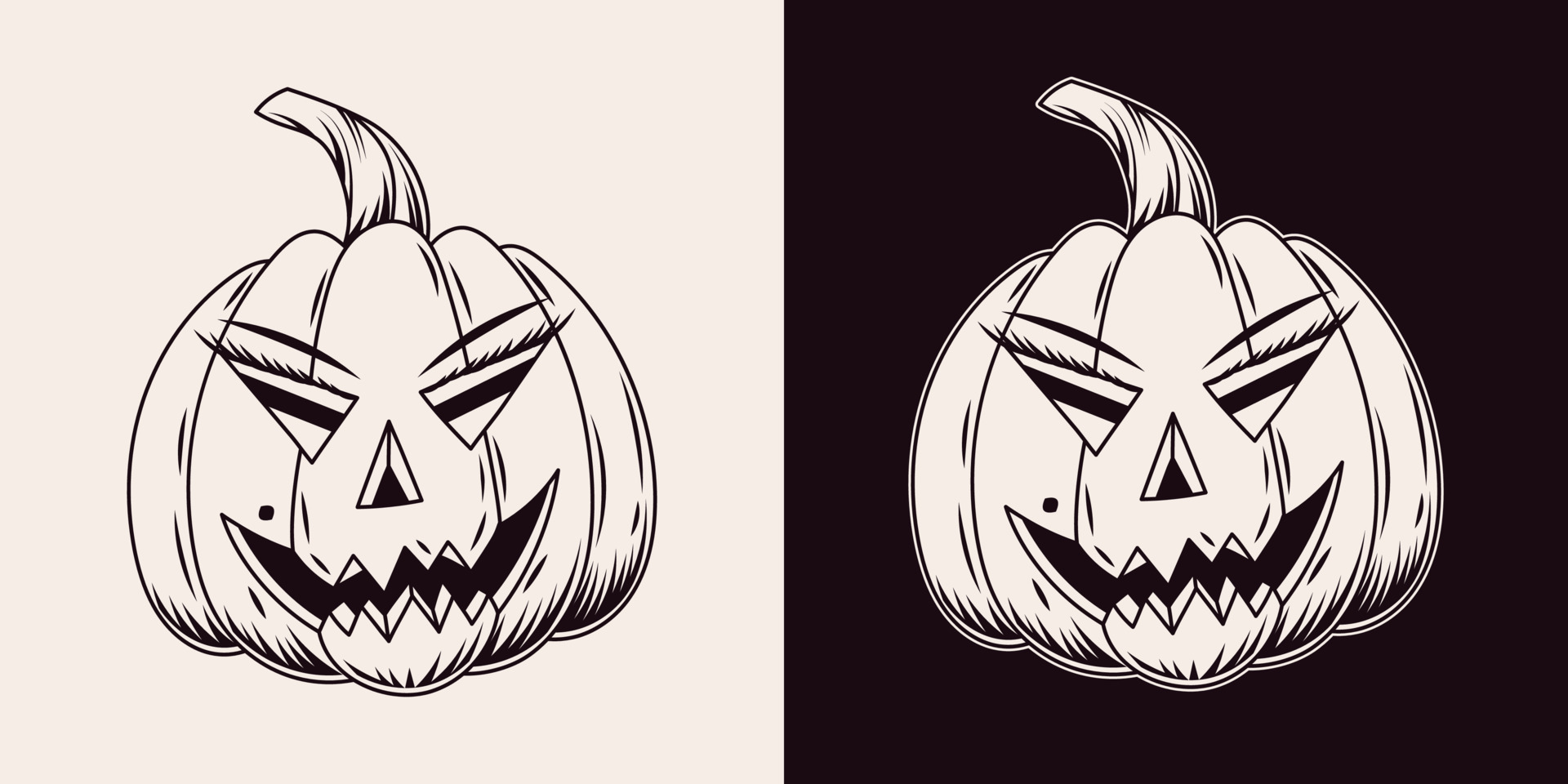 Desenho Da Cara De Abóbora. Desenho Das Abóboras De Halloween Assustadoras  Ou Rostos Felizes Gravando Jack Lanterna Para Decoração Ilustração do Vetor  - Ilustração de assustador, outubro: 254176196