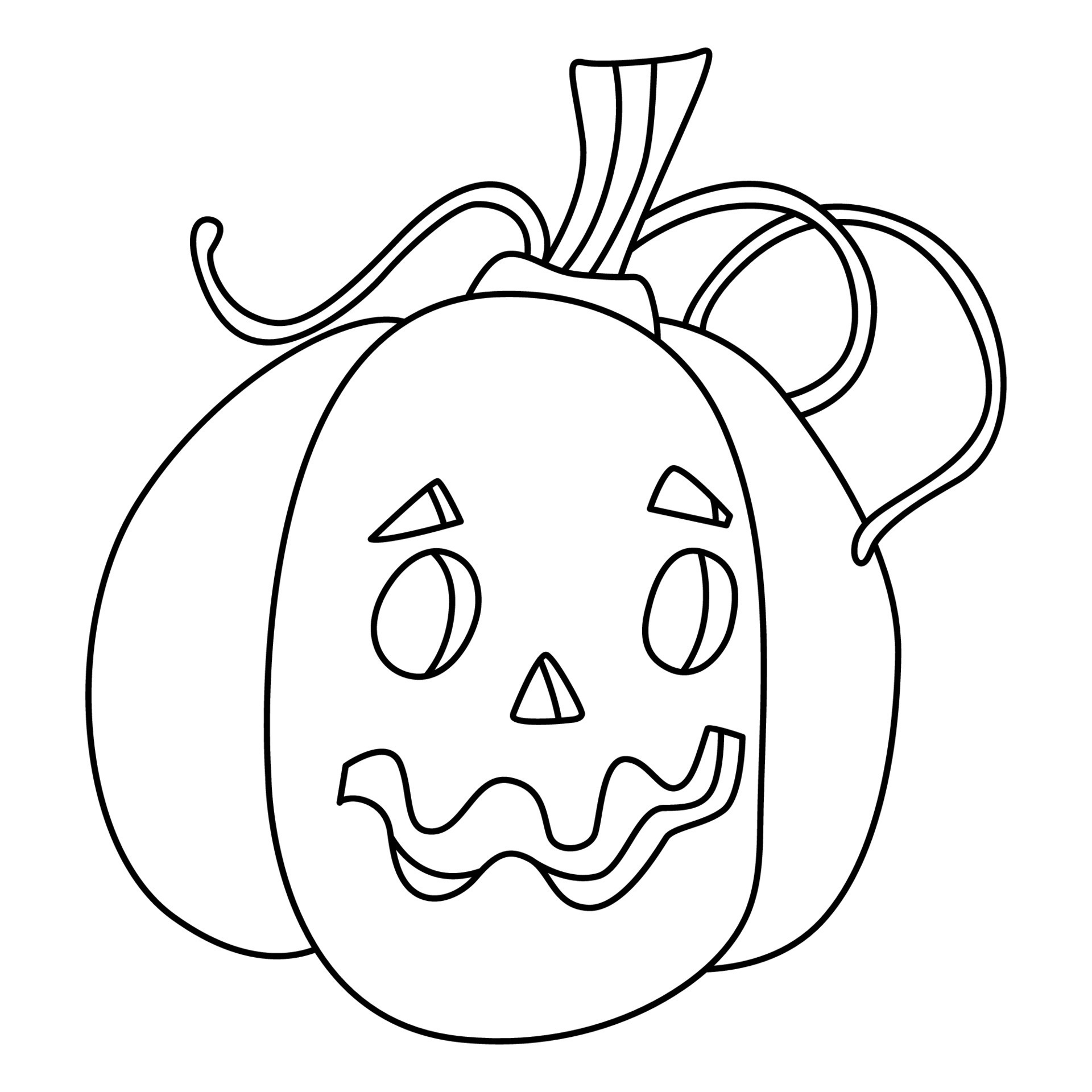 Desenho de colorir desenho animado de halloween desenhado à mão