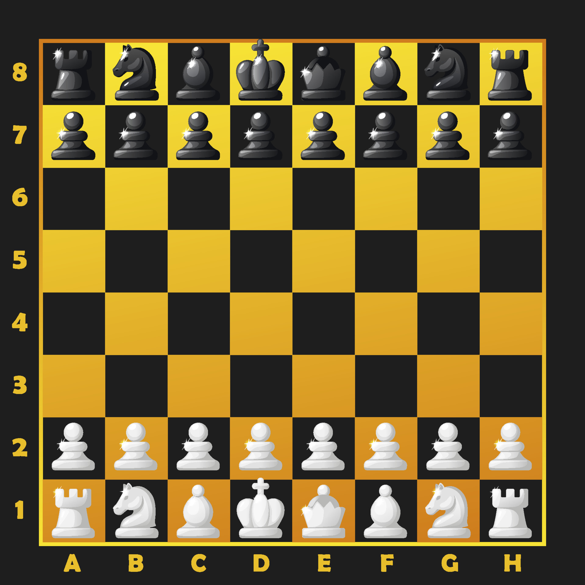 Tabuleiro de xadrez e figuras de xadrez para ui de jogo 2d