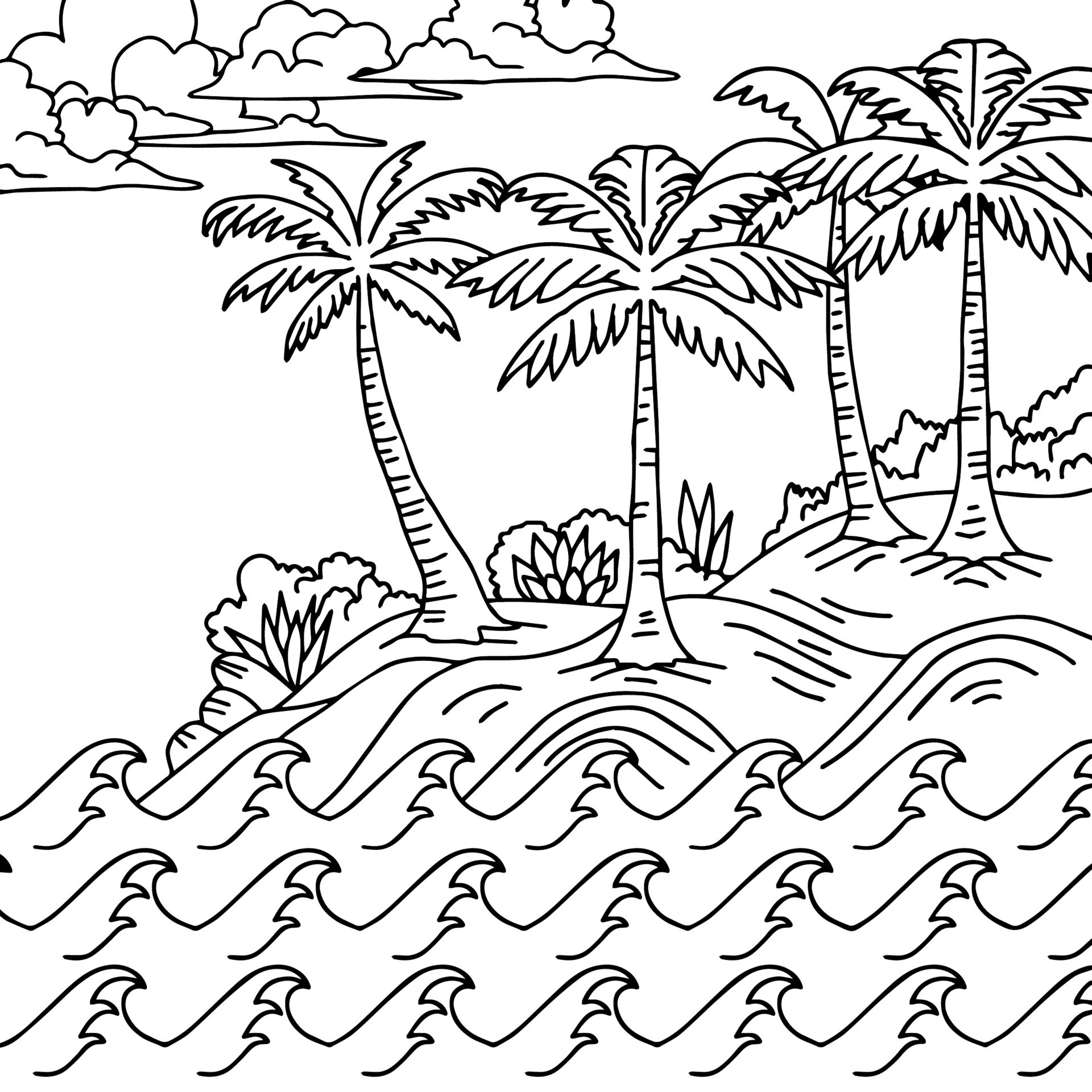 Desenho de Praia para Colorir - Colorir.com