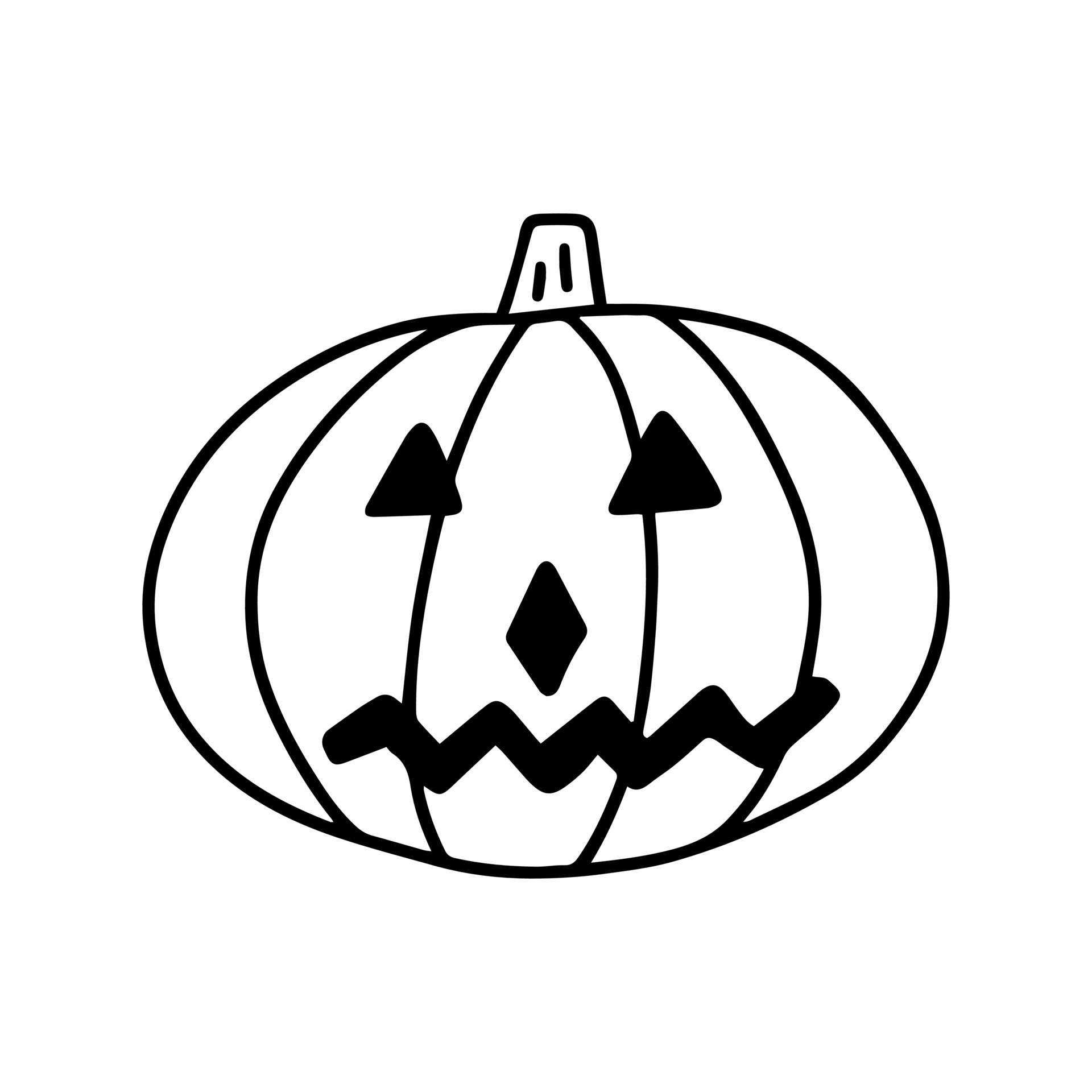 como desenhar doodle abóbora para o halloween. ilustração vetorial 11801125  Vetor no Vecteezy