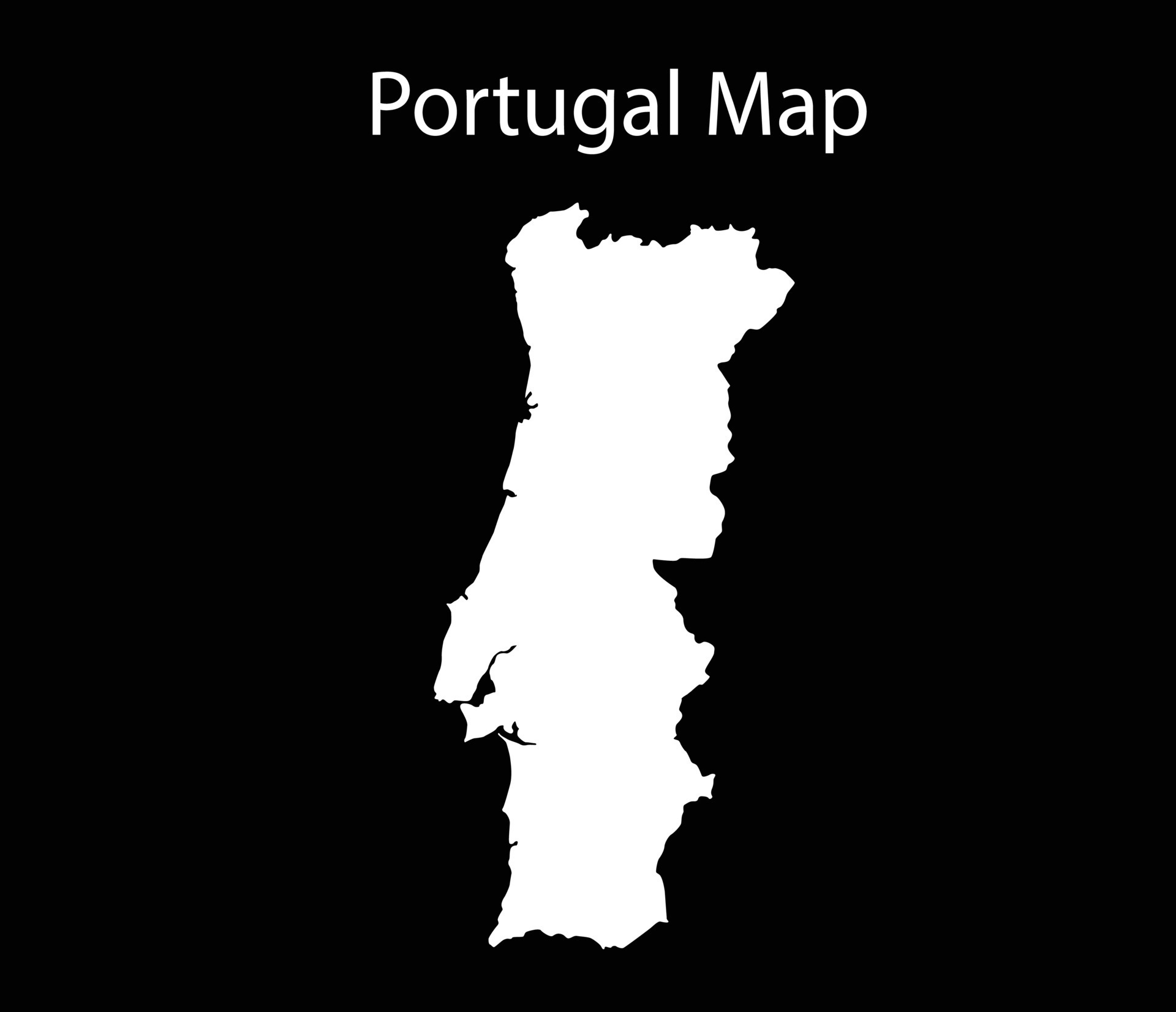 Mapa Físico Detalhado Portugal Com Rotulagem. Ilustração do Vetor