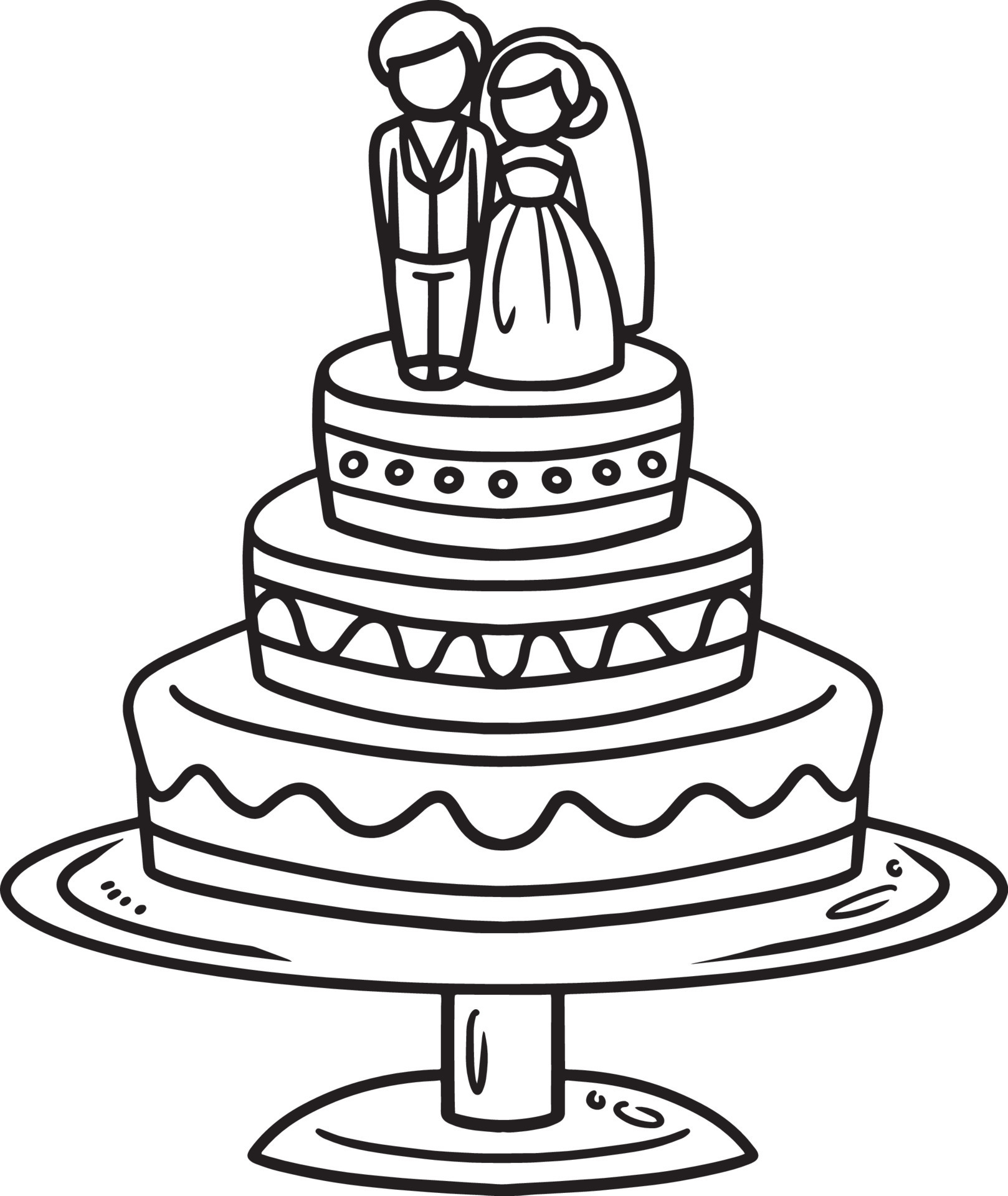 Desenho de Bolo de casamento para colorir