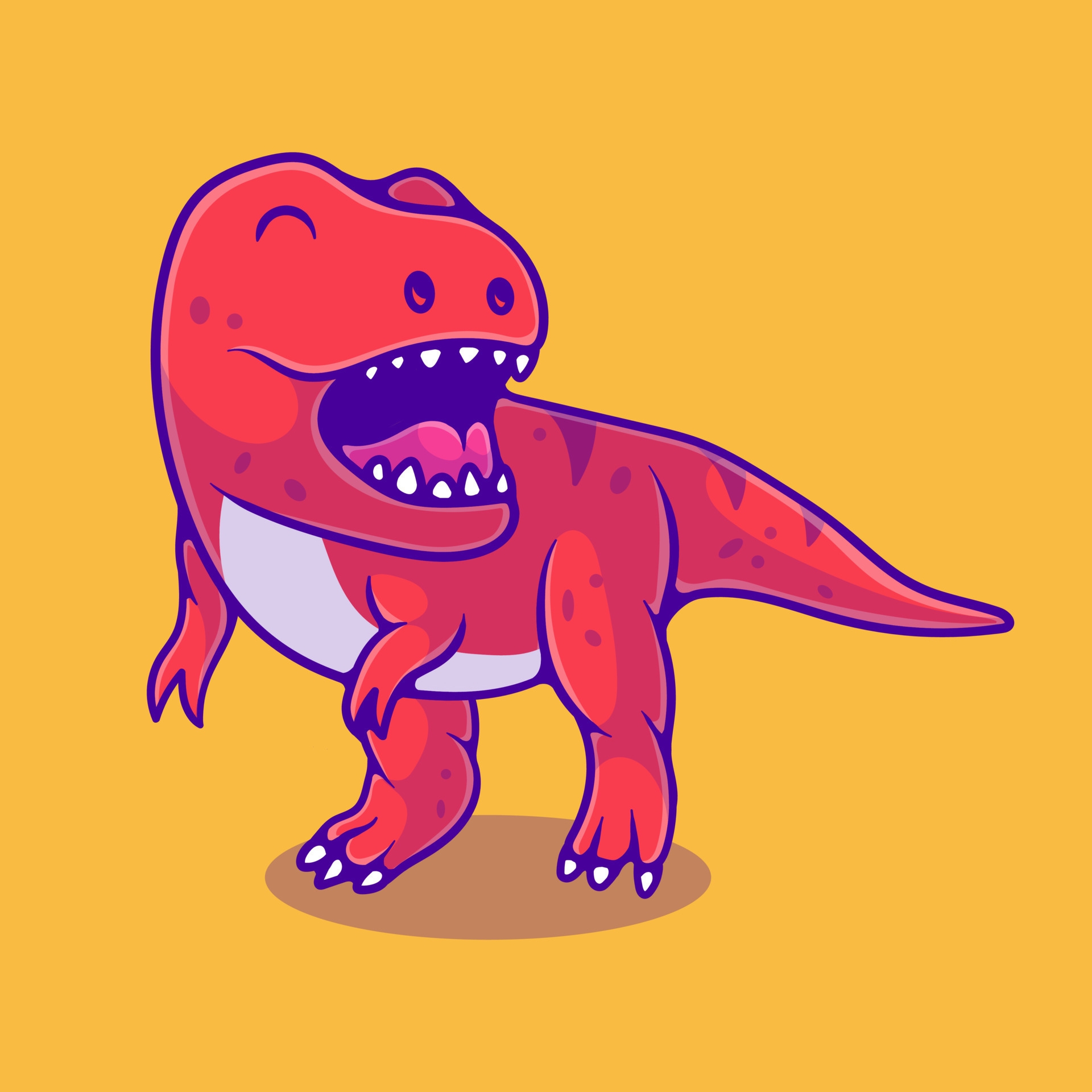 Tyrannosaurus Rex Dinossauro Desenho Animado Personagem Ilustração