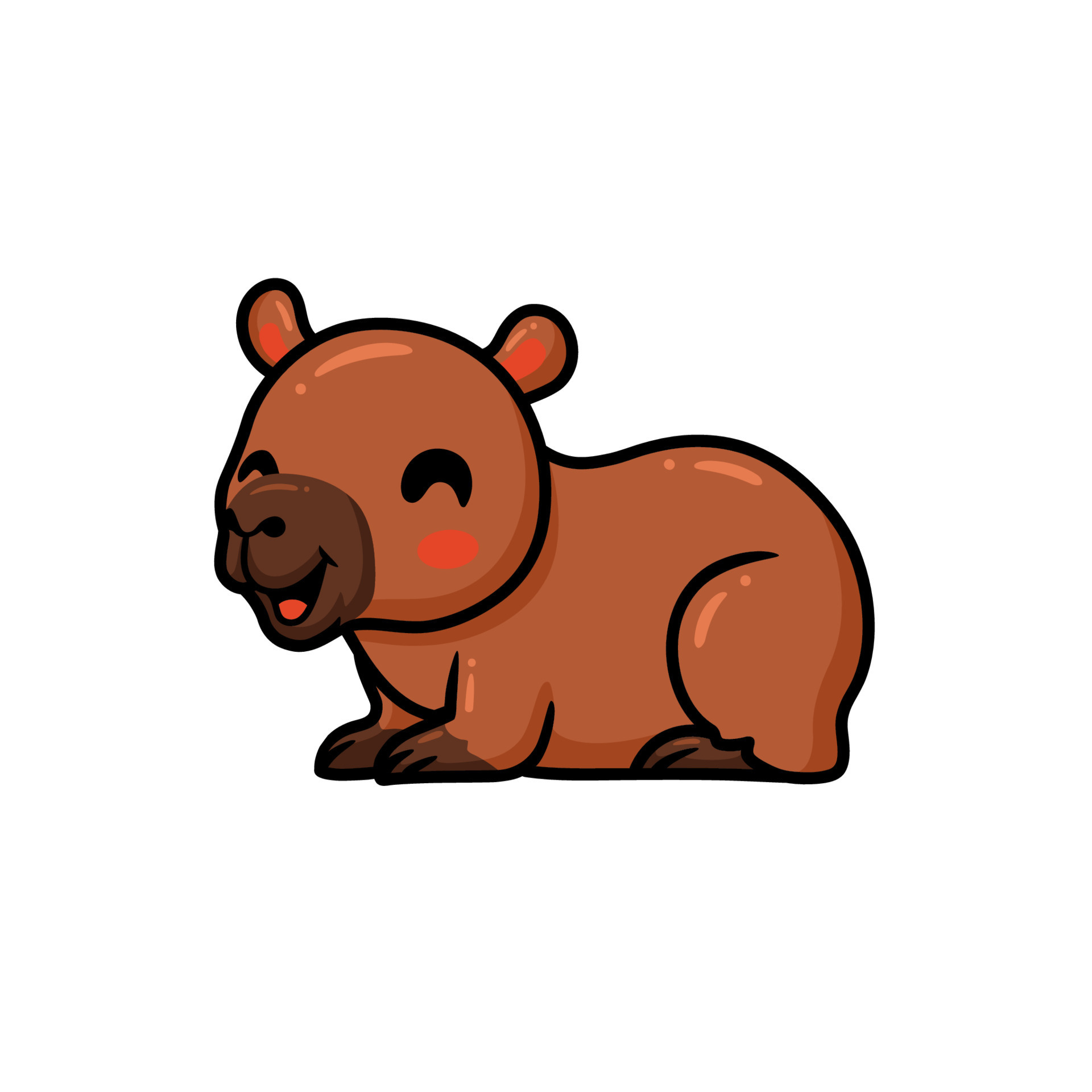 Desenho de personagem de capivara bonito